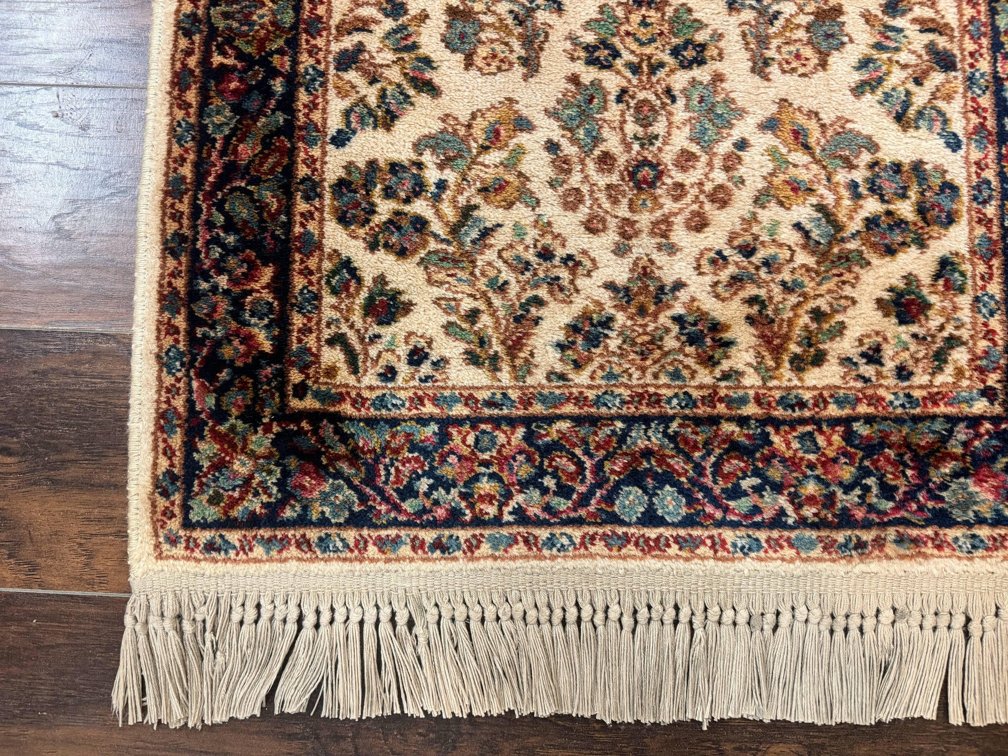 Karastan Rug 2.6 x 4, Karastan Ivory Sarouk #760, Vintage Wool Pile Small Karastan Carpet, Original Collection 700 Series Discontinued by Jewel Rugs