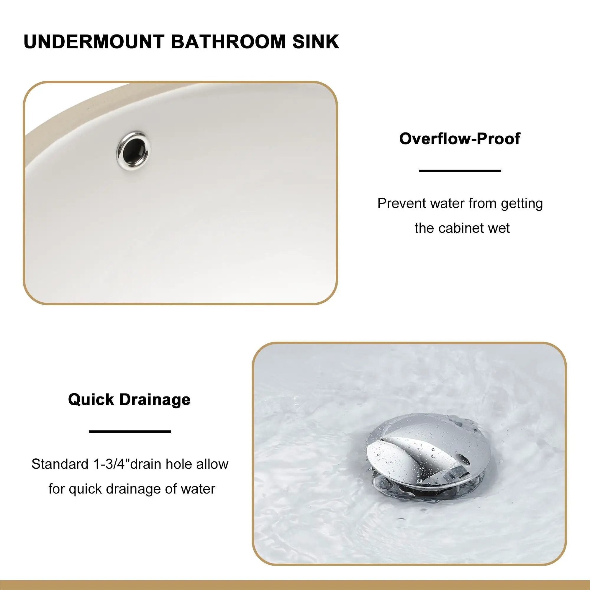 Elegant Ceramic Oval Undermount Bathroom Sink With Overflow by HouseOfZazla