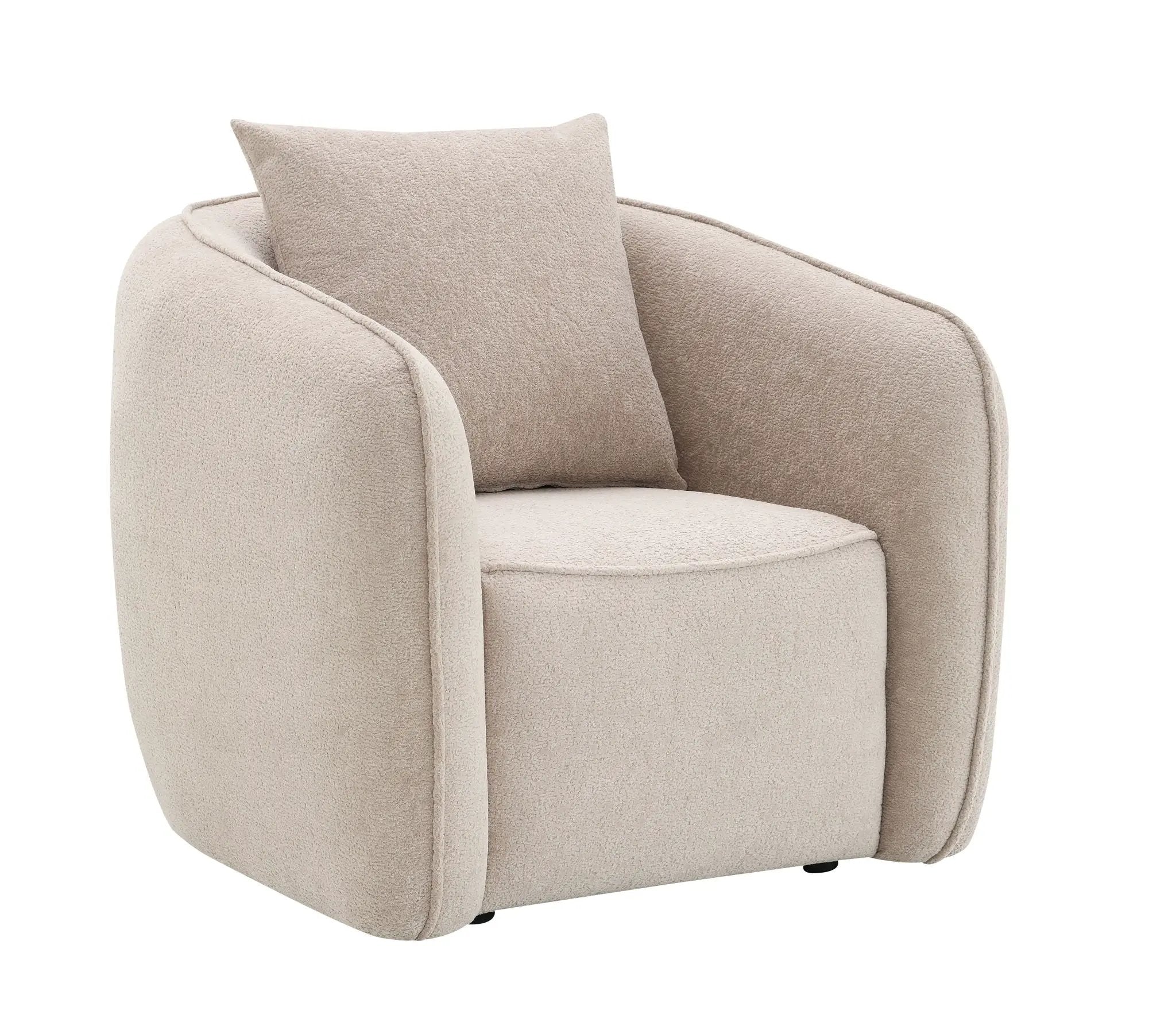 Keith Chenille Armchair With 1 Matching Color Toss Pillow by HouseOfZazla