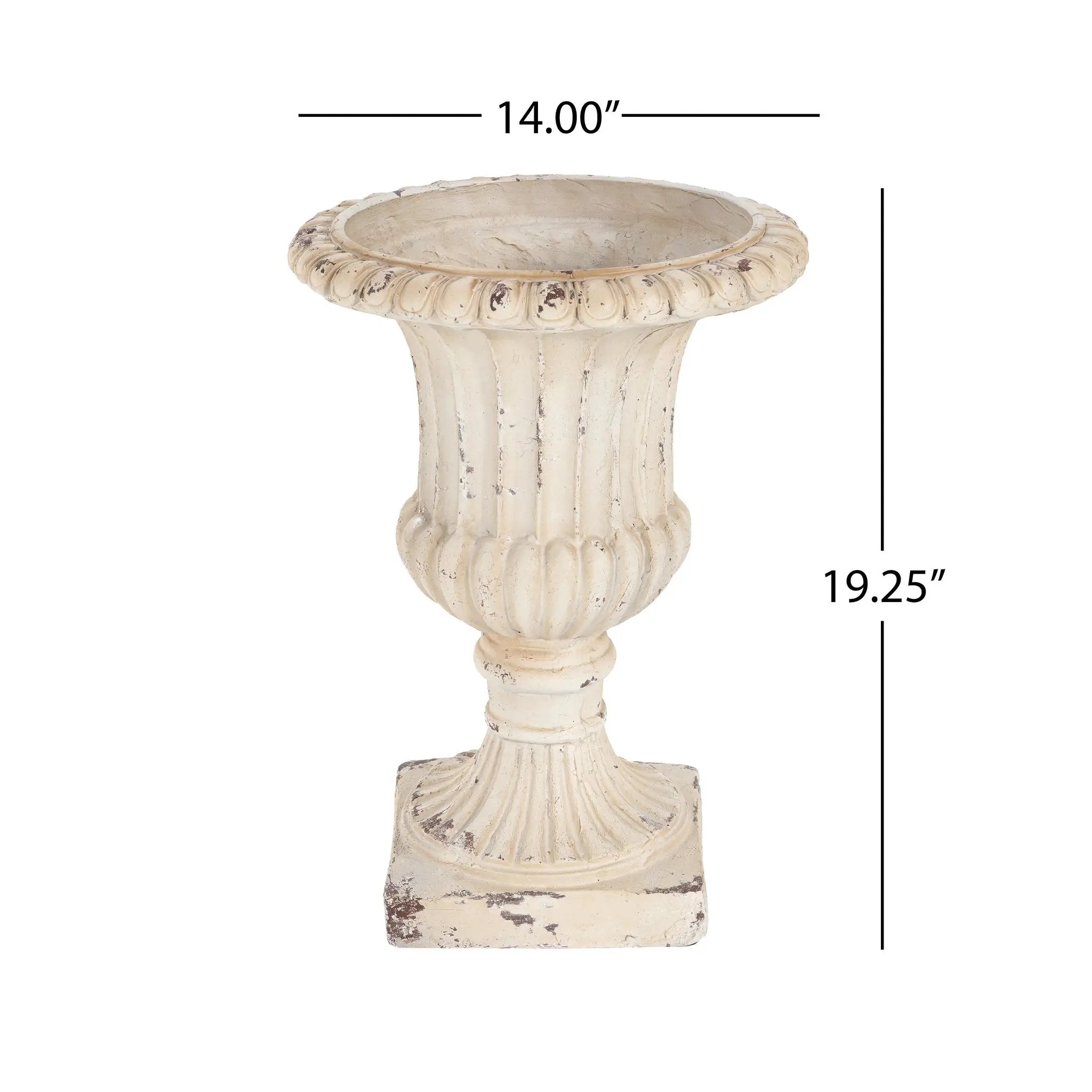 MGO Garden Urn, Antique White, 19.25'' H by HouseOfZazla