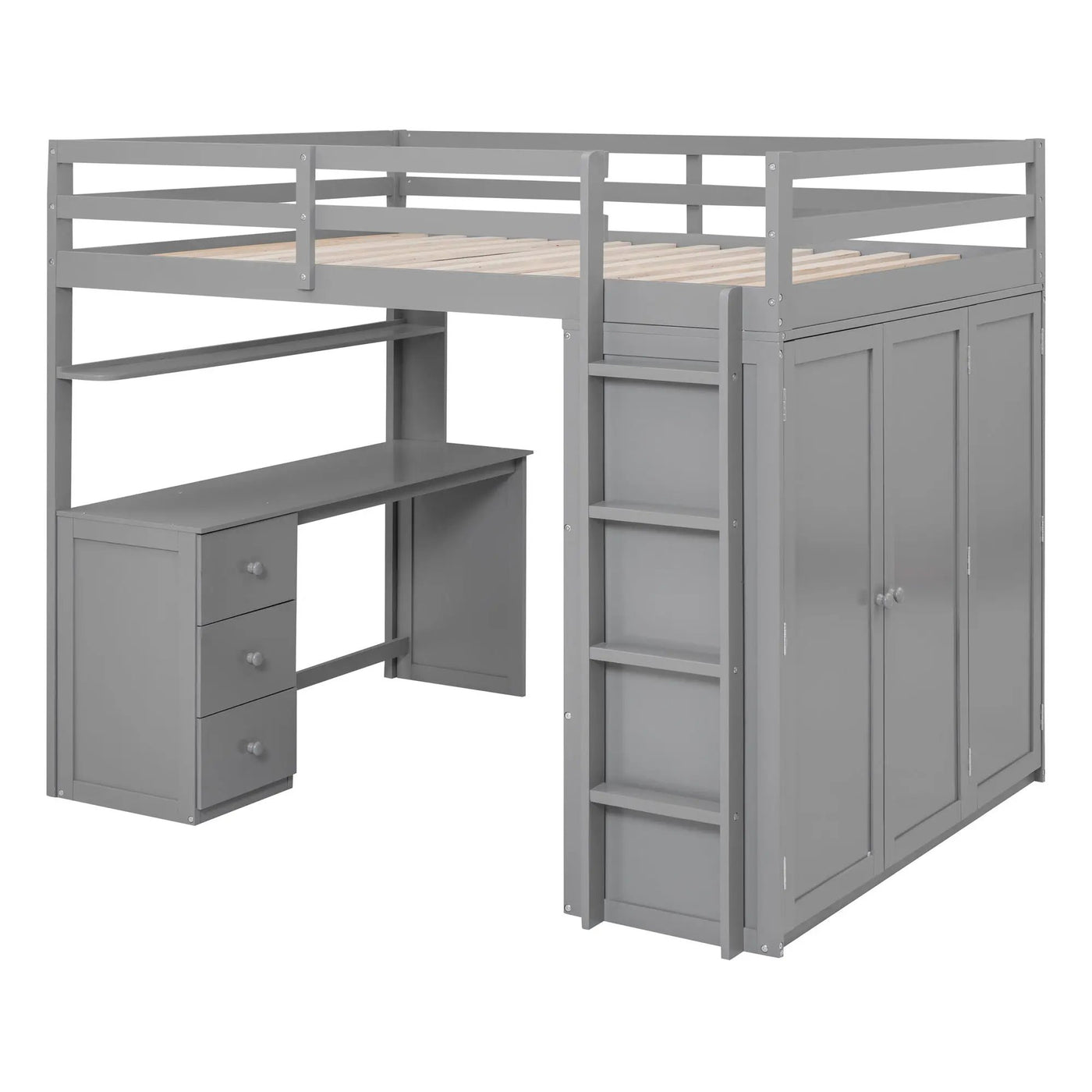 Loft Bed With Drawers, Desk, And Wardrobe by Unique Piece Furniture