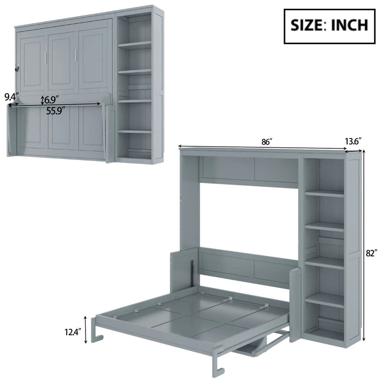 Sturdy Murphy Bed With Desk And Bookshelf by HouseOfZazla