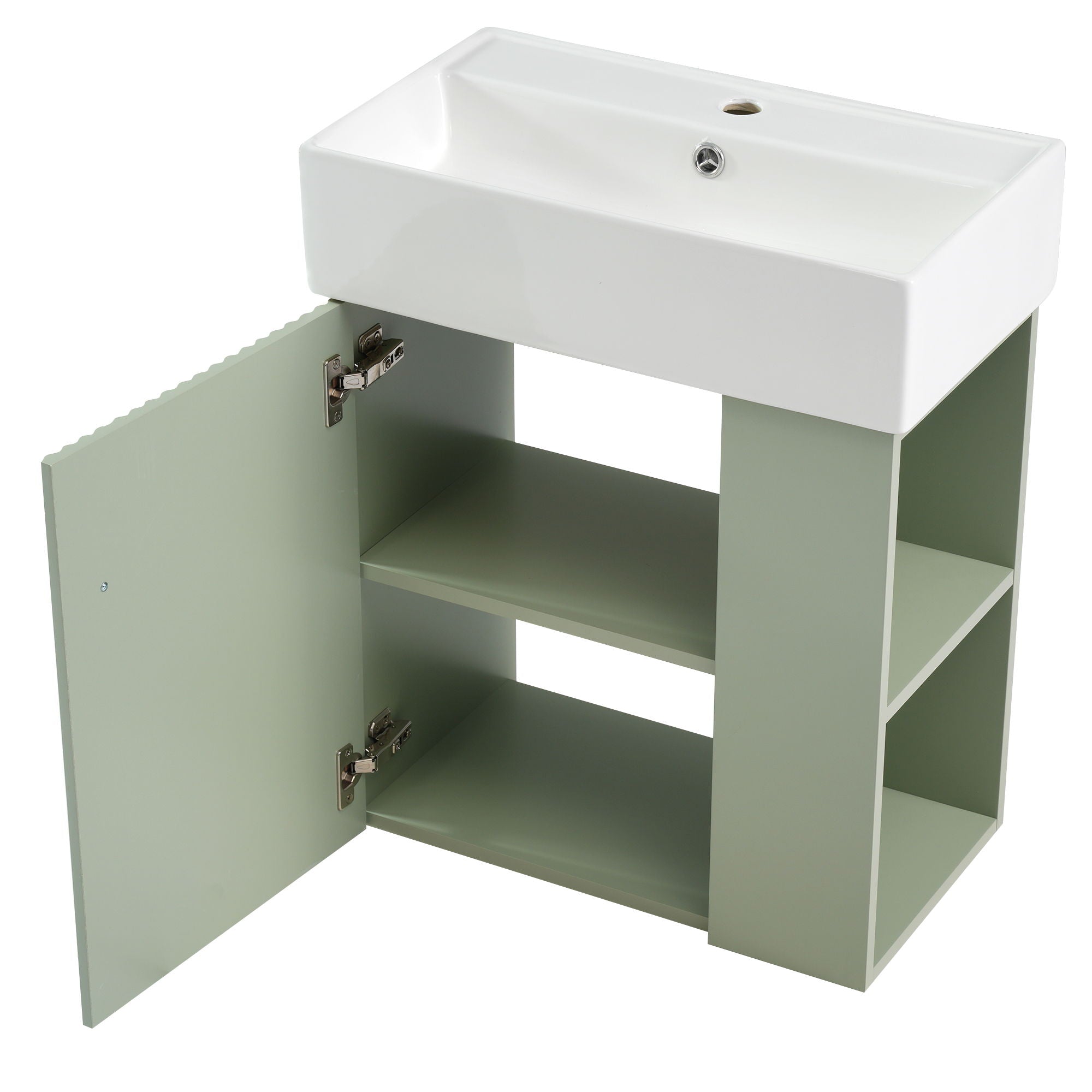 Modern Floating Bathroom Vanity With Ceramic Basin Perfect For Small Bathrooms by HouseOfZazla