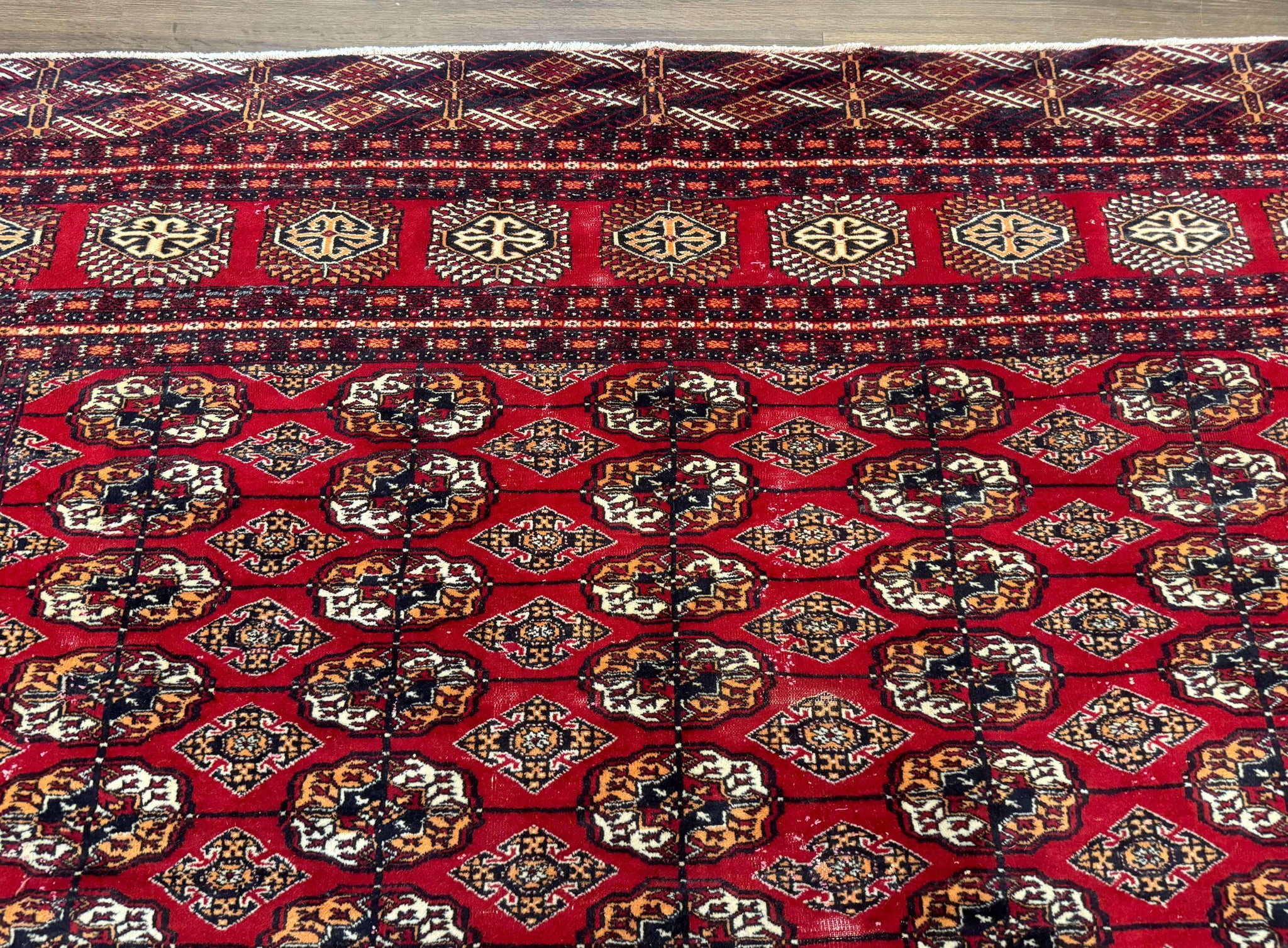 Bokhara Rug 9x12, Red Turkoman Rug, Pakistani Rug, Tribal Carpet, Wool Rug, Red Rug by Jewel Rugs