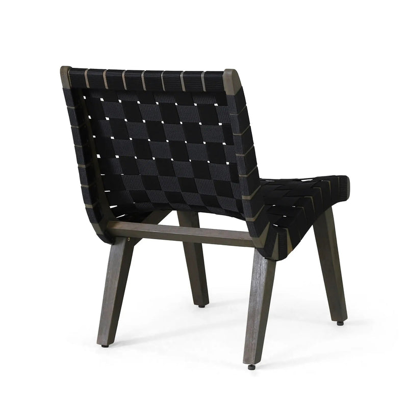 Lounge Chair With Stunning Rope Weave Design, Set of 2 - Black by HouseOfZazla