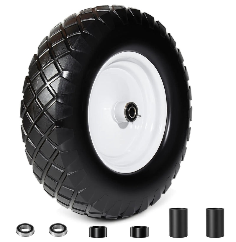 4.80/4.00-8 Flat-Free Solid Wheelbarrow Tire and Wheel, 16" by HouseOfZazla