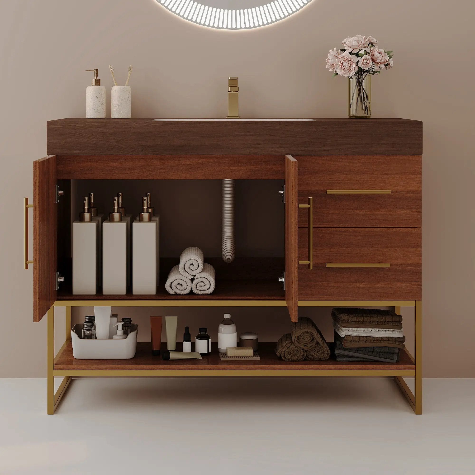 36" Modern Free-Standing Bathroom Vanity with Seamless Ceramic Sink by HouseOfZazla