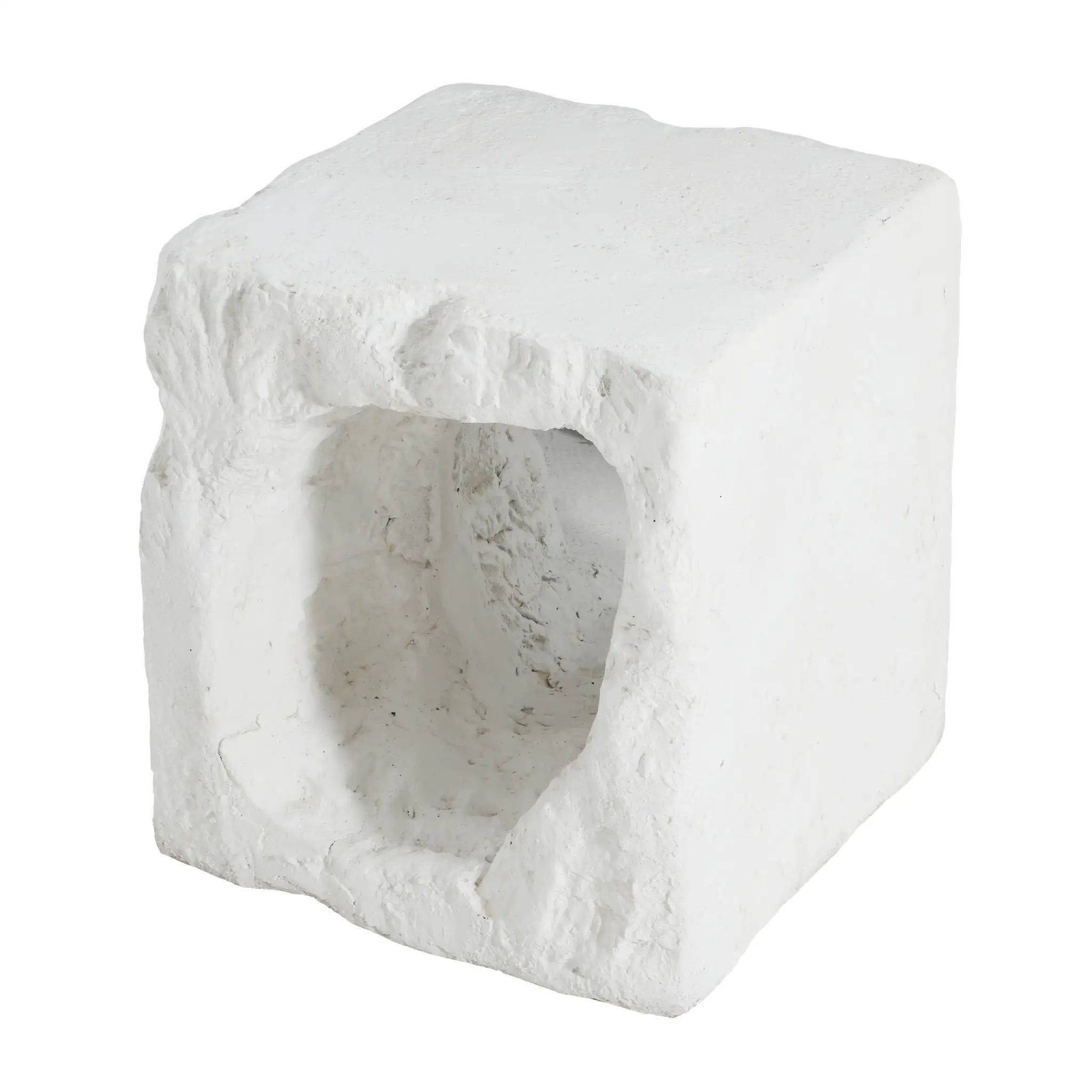 Lyra Outdoor Patio Karst Cave Inspired MGO Side Table White by HouseOfZazla