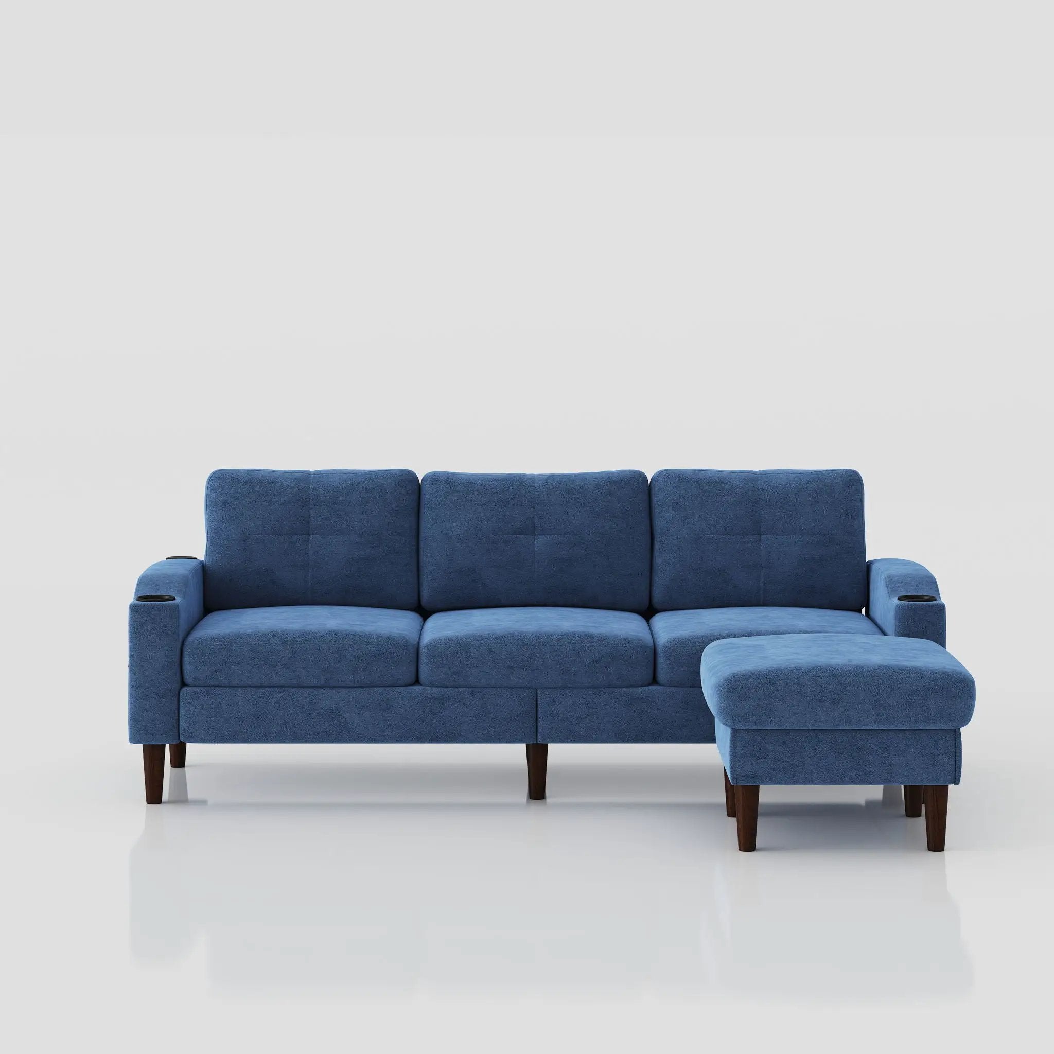 3 Seater Convertible Combination L Shaped Sofa With Footstools With Storage by Unique Piece Furniture