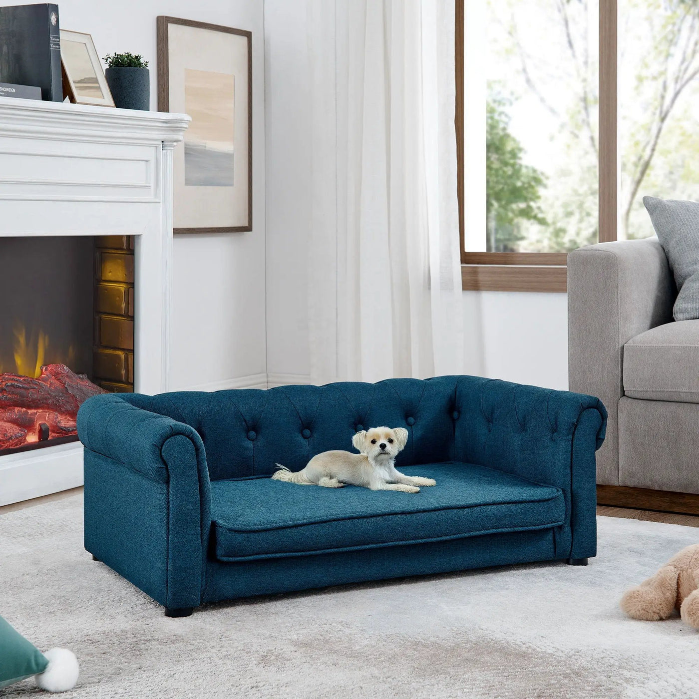 Modern Elegant Rectangle Pet Bed, Durable Elevated Dog Sofa by HouseOfZazla
