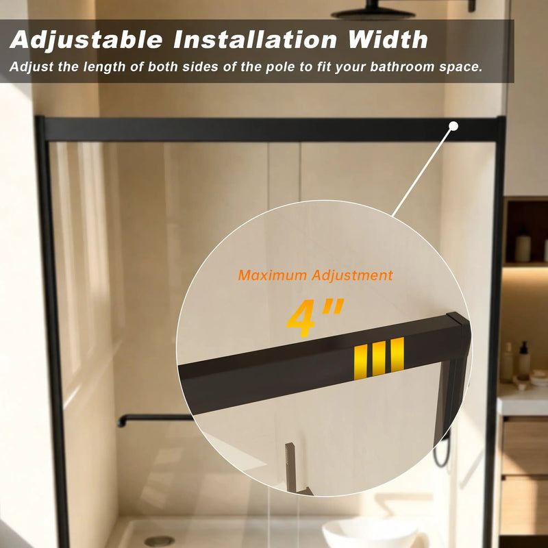Tempered Glass Aluminum Frame Double Sliding Shower Door by HouseOfZazla