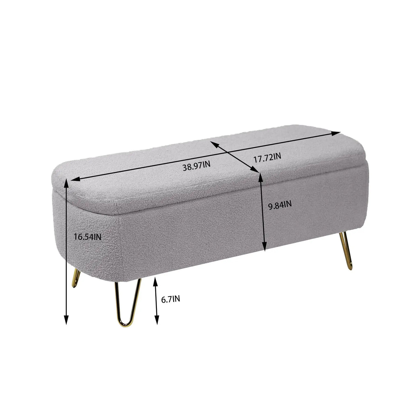 Storage Ottoman Bench For End Of Bed Legs, Modern Camel Faux Fur Entryway Bench Upholstered Padded With Storage For Living Room Bedroom by HouseOfZazla