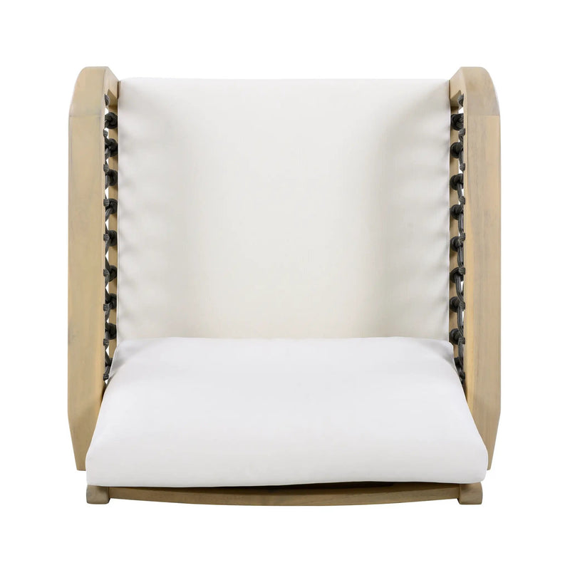 Outdoor Acacia Wood Club Chair with Handwoven Rope (Set of 2) by HouseOfZazla