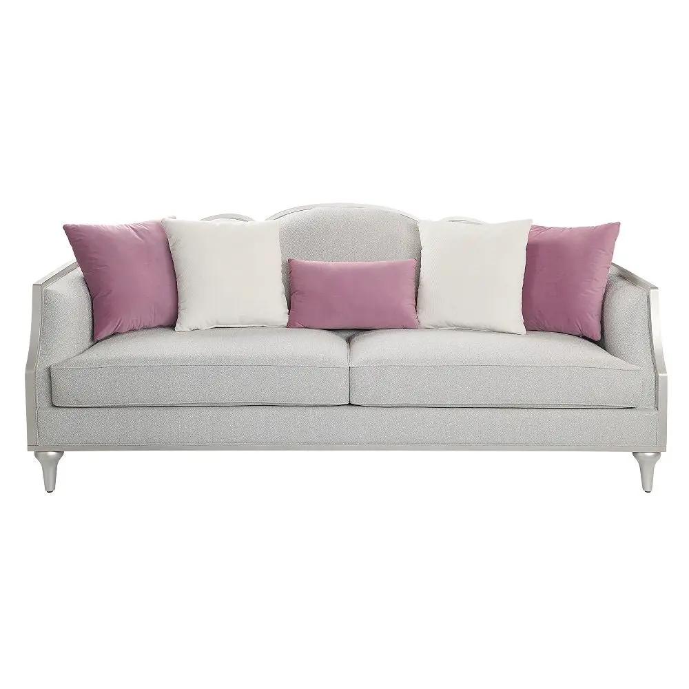 Kasa - Sofa With 5 Pillows - Beige Linen & Champagne by Unique Piece Furniture