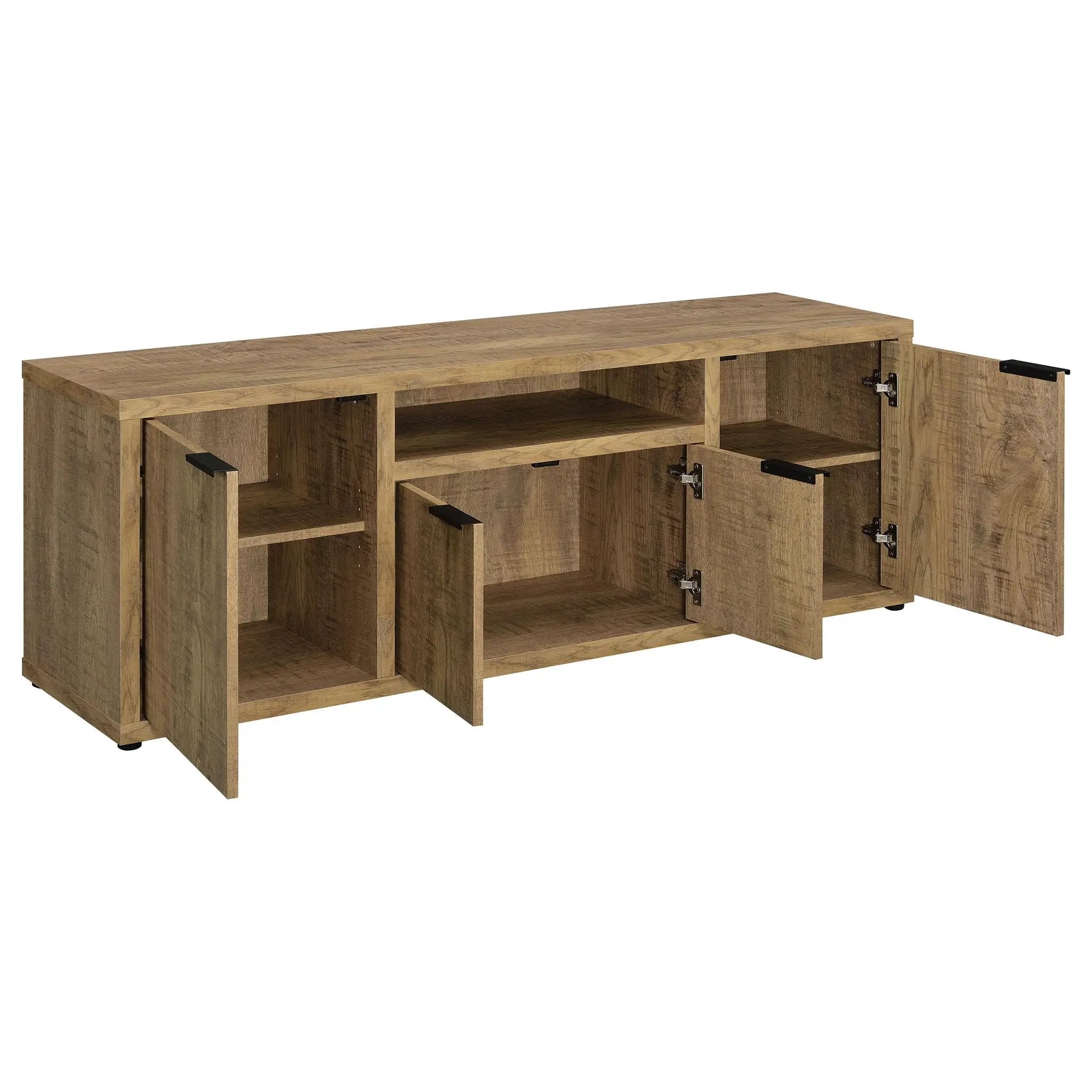 Noriega - 3 Piece TV Entertainment Center, Open & Concealed Storage - Wood by HouseOfZazla