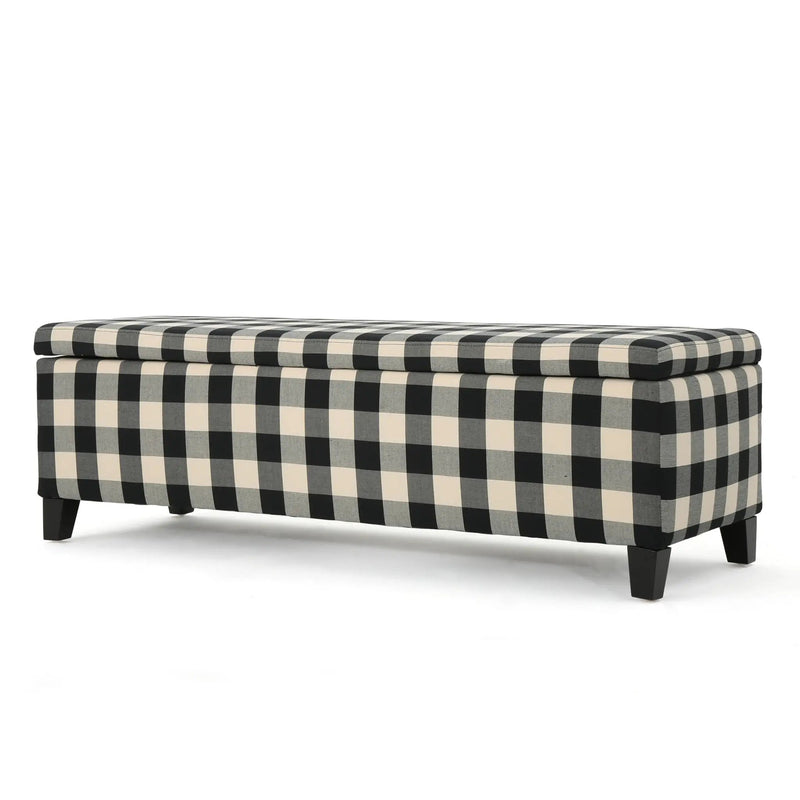 Contemporary Storage Ottoman With Seating And Storage - Black by HouseOfZazla