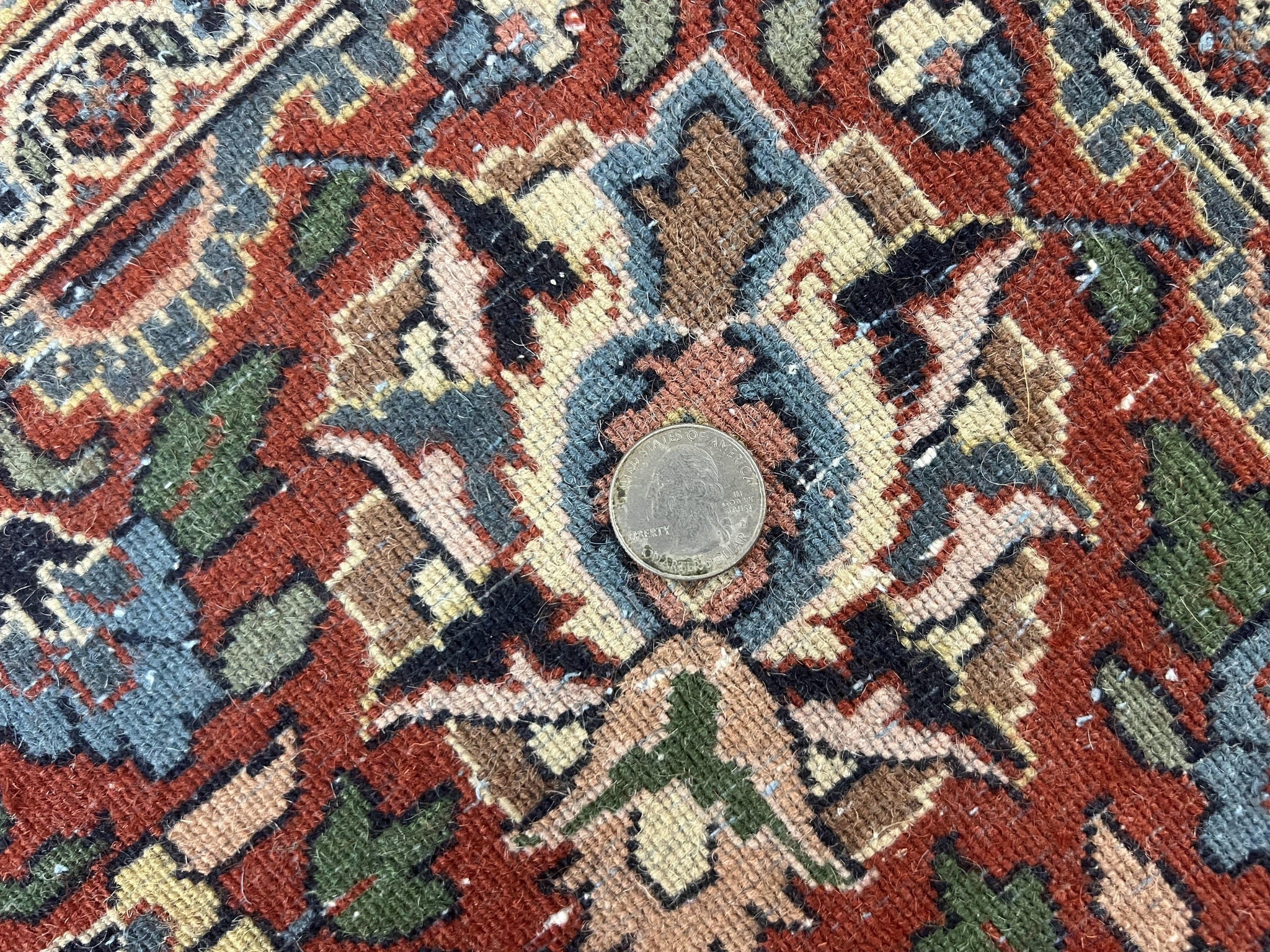 Indo Persian Rug 8x10, Floral Medallion, Vintage Handmade Wool Carpet, Navy Blue and Red, Fine 300 KPSI by Jewel Rugs