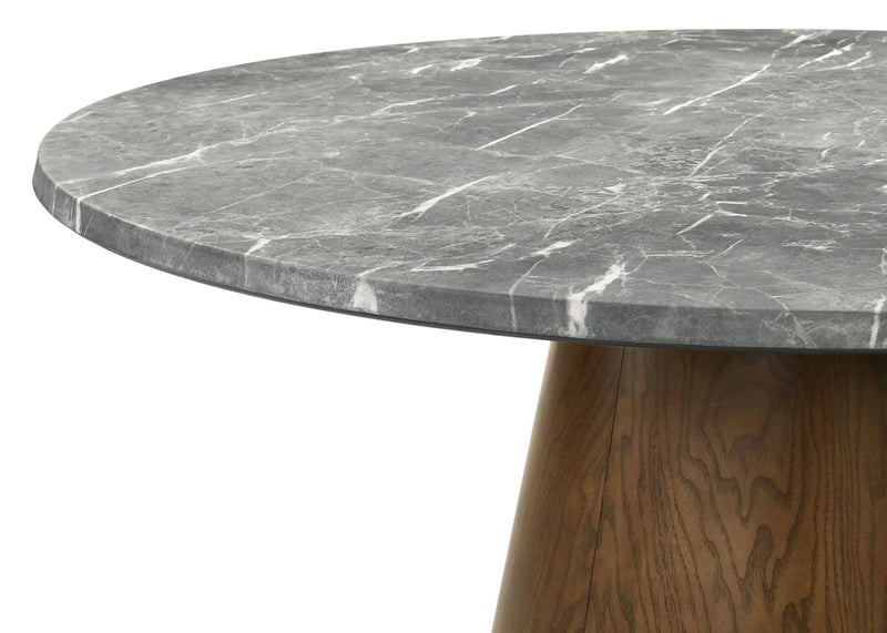 Franklin 50-inch Round Dining Table Grey and Dark Oak by Unique Piece Furniture