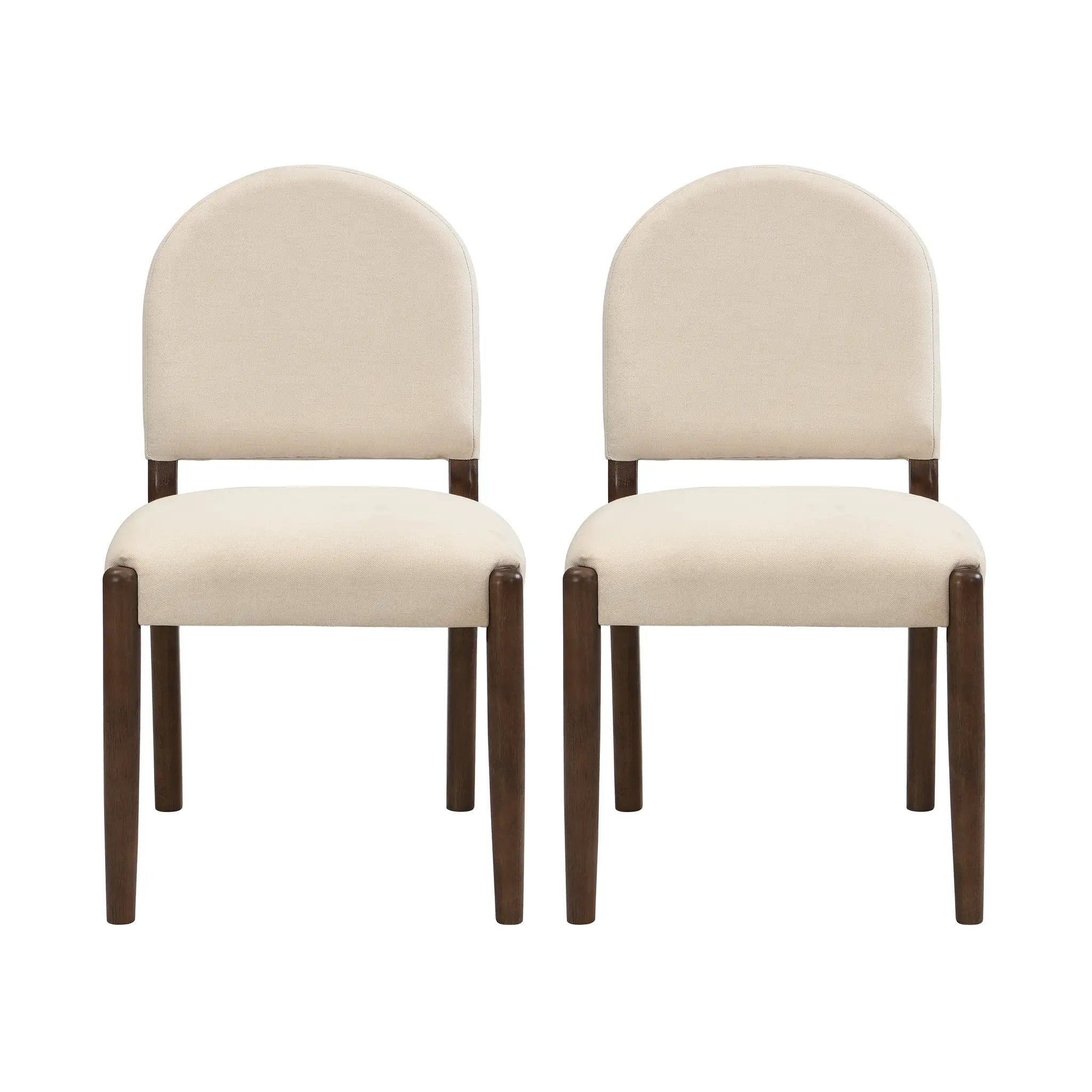Dining Chairs with Back Mid Century Fabric Upholstered Armless - Set of 2 by HouseOfZazla