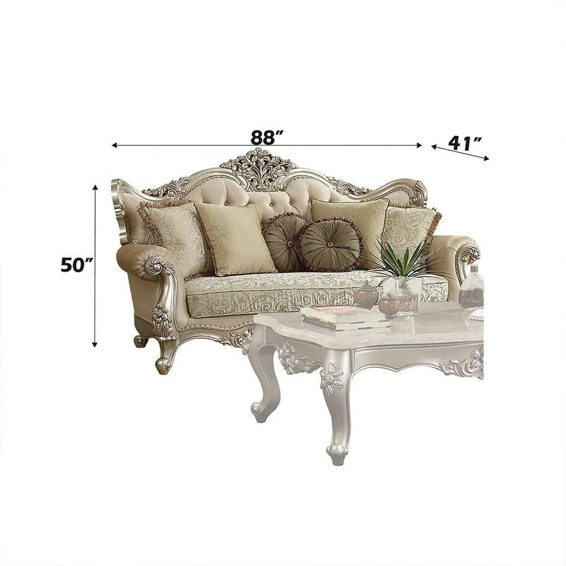 Bently - Sofa With 7 Pillows (Same Lv01579) - Fabric & Champagne by Unique Piece Furniture
