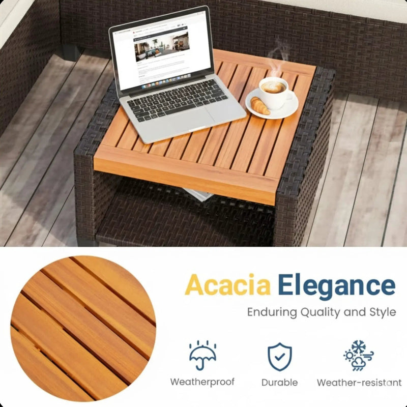 L-Shaped Patio Set With Cushions And Storage Table by HouseOfZazla