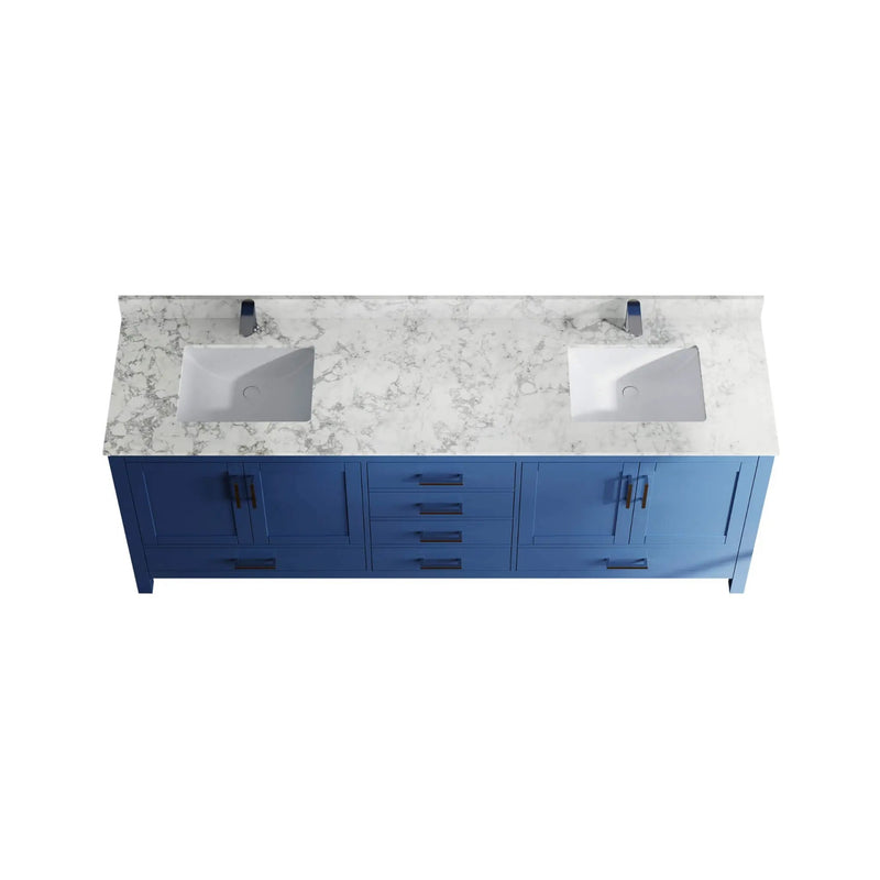 Nuvia 83-Inch Blue Modern Double Sink Freestanding Bathroom Vanity (SAK13972) by SAKSBY WHOLESALE