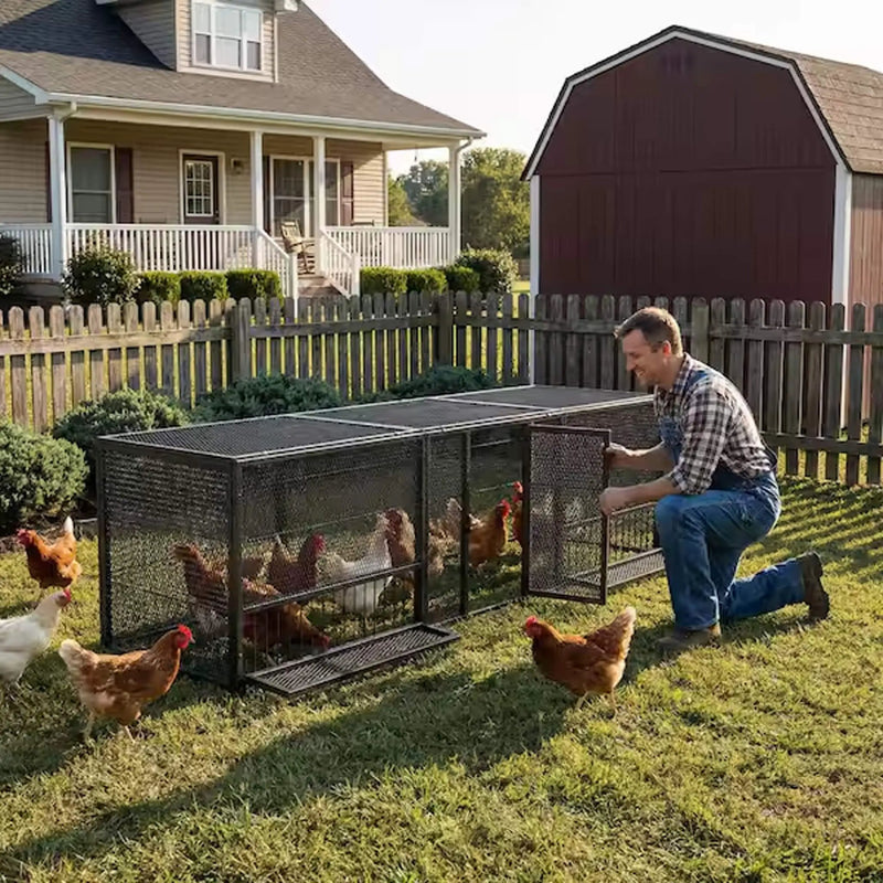 83-Inch Heavy-Duty Outdoor Metal Chicken Coop (SAK24679) by SAKSBY WHOLESALE