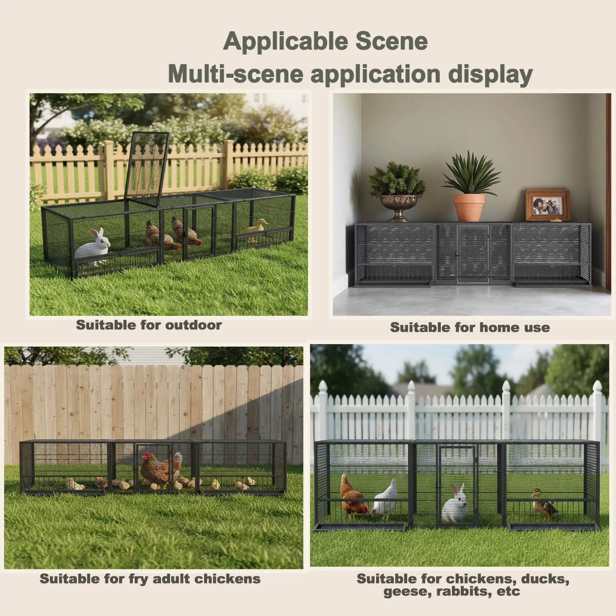 83-Inch Heavy-Duty Outdoor Metal Chicken Coop (SAK24679) by SAKSBY WHOLESALE