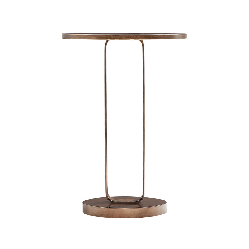 Tareel - Round Accent Table With Open Oval Pedestal - Antique Bronze by HouseOfZazla