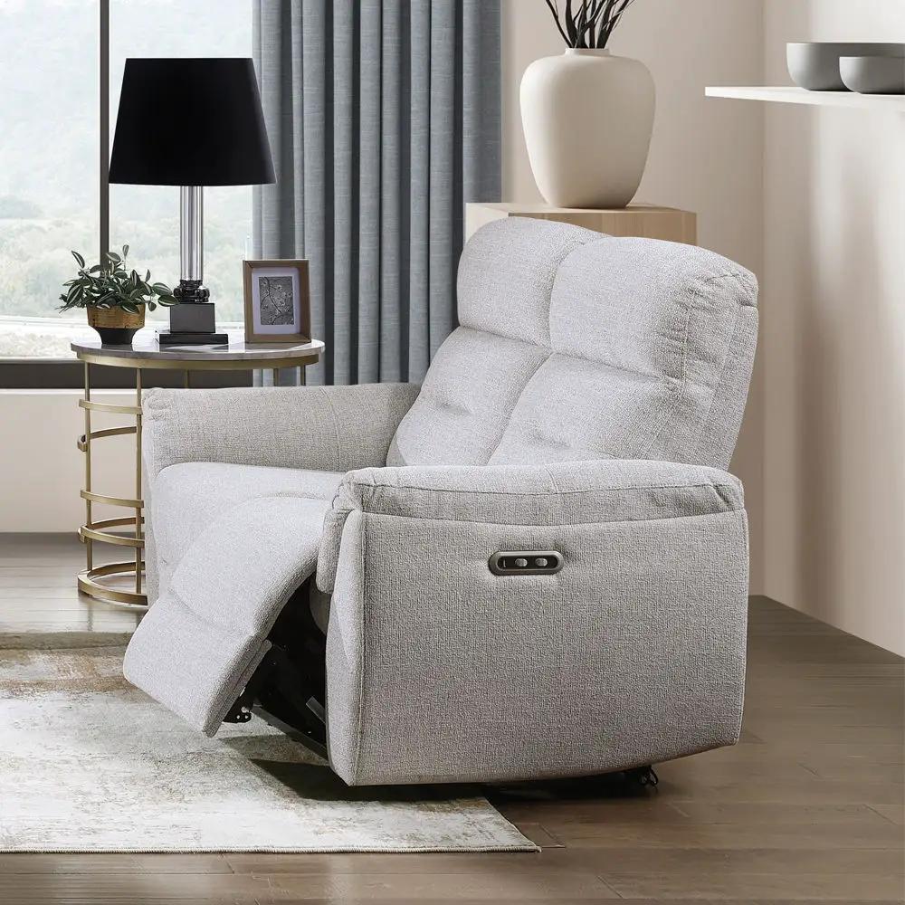 Eastre - Power Motion Loveseat With USB Port - Beige Chenille by Unique Piece Furniture