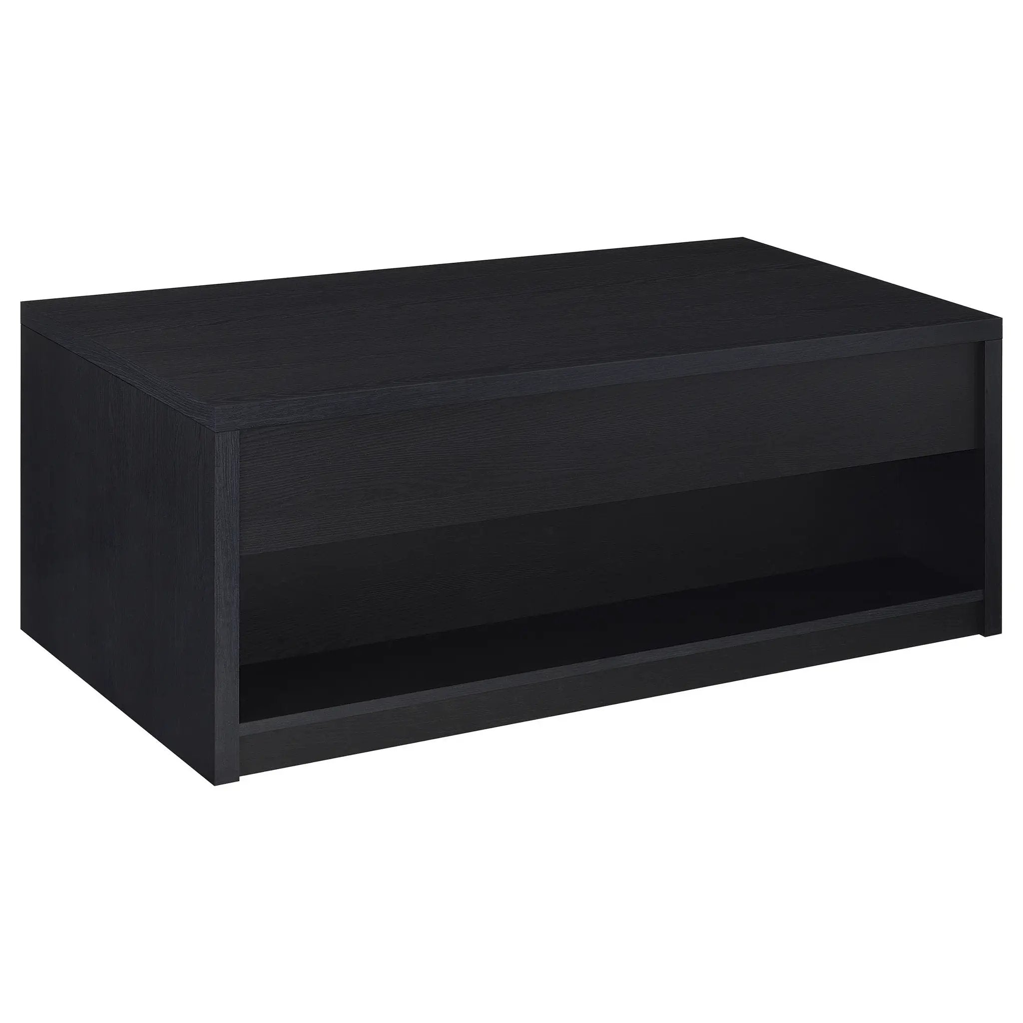Knapp Lift Top Cocktail Coffee Table with Dual Drawers Black by Unique Piece Furniture
