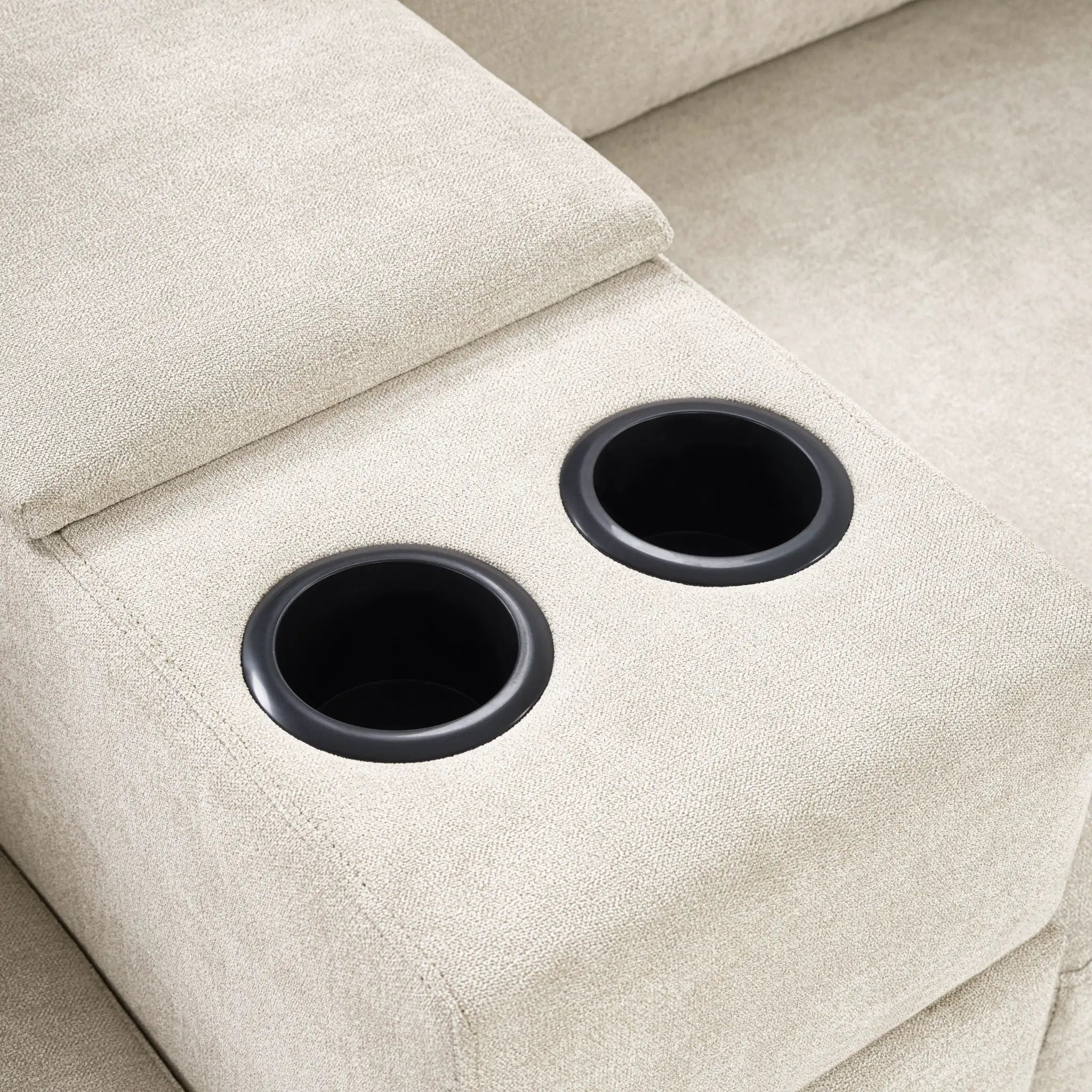 Modular 5 Seat U-Shape Sectional Sofa With Chaise Lounge, Built In Cup Holders And Storage Drawer by HouseOfZazla