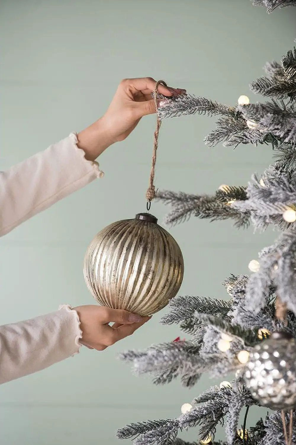 Christmas Ball Ornaments, Glass Decorative Hanging Ball Christmas Tree Ornaments For Holiday Party Decorations (Set of 4) - Silver by HouseOfZazla