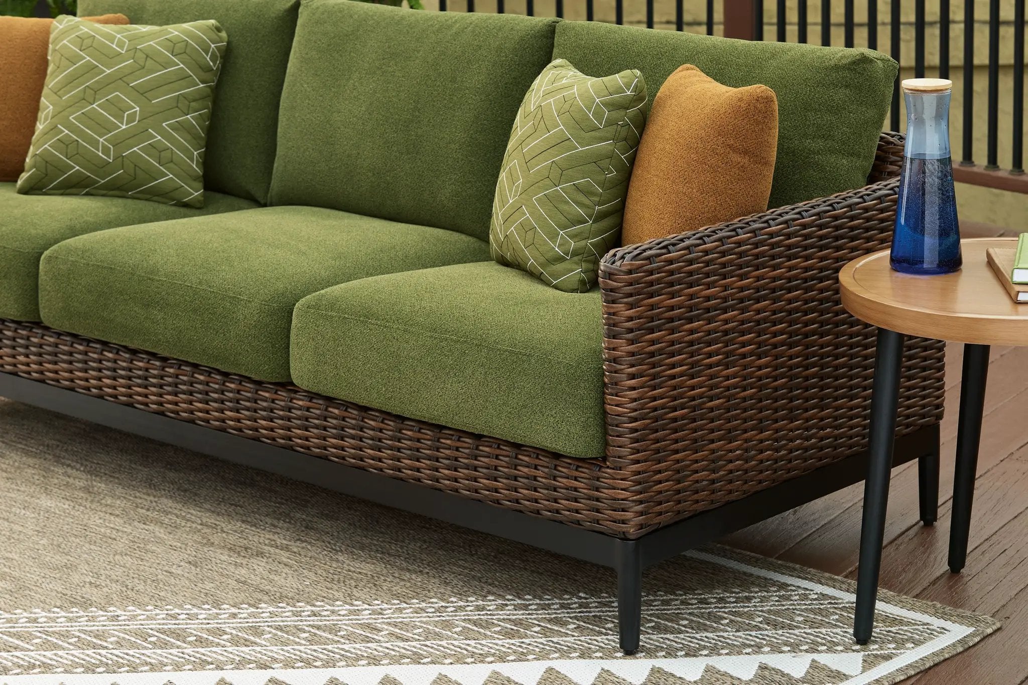 Horizon Hall - Sofa With Cushion - Brown / Green by Unique Piece Furniture