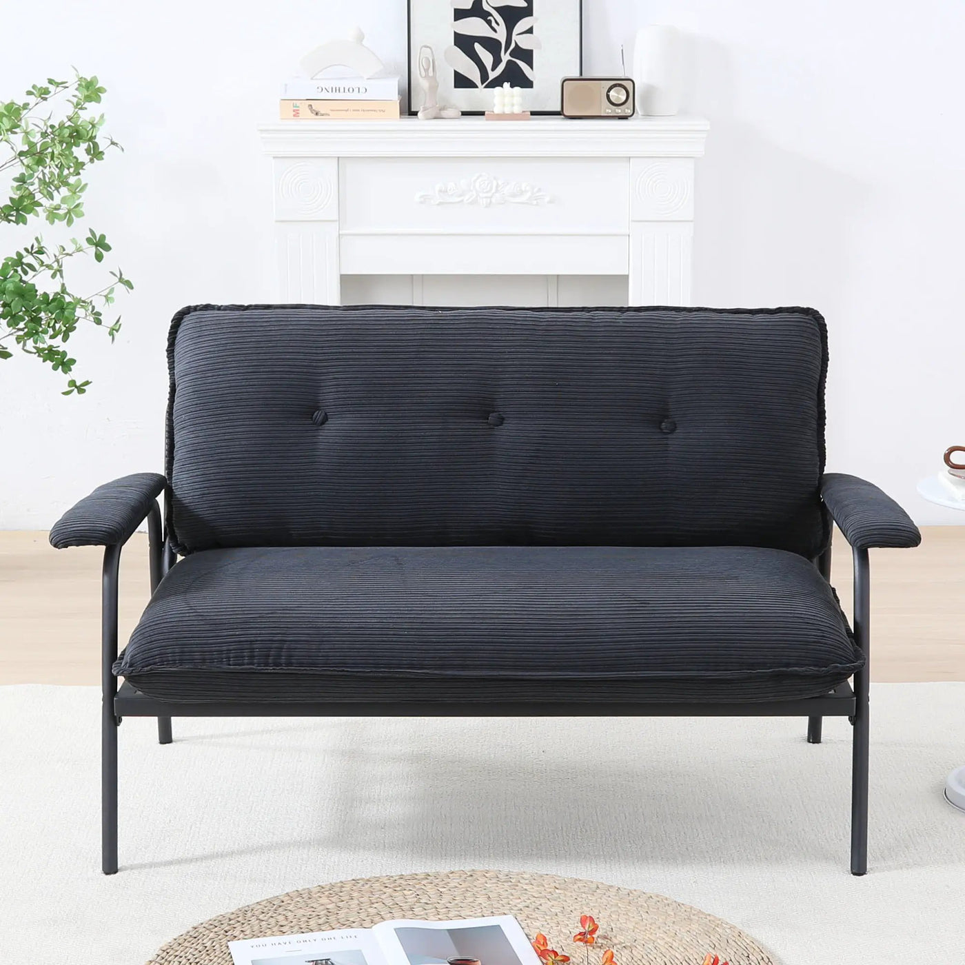 Modern Metal Frame Sofa With Sponge Filling For Compact Spaces And Versatile Use by HouseOfZazla