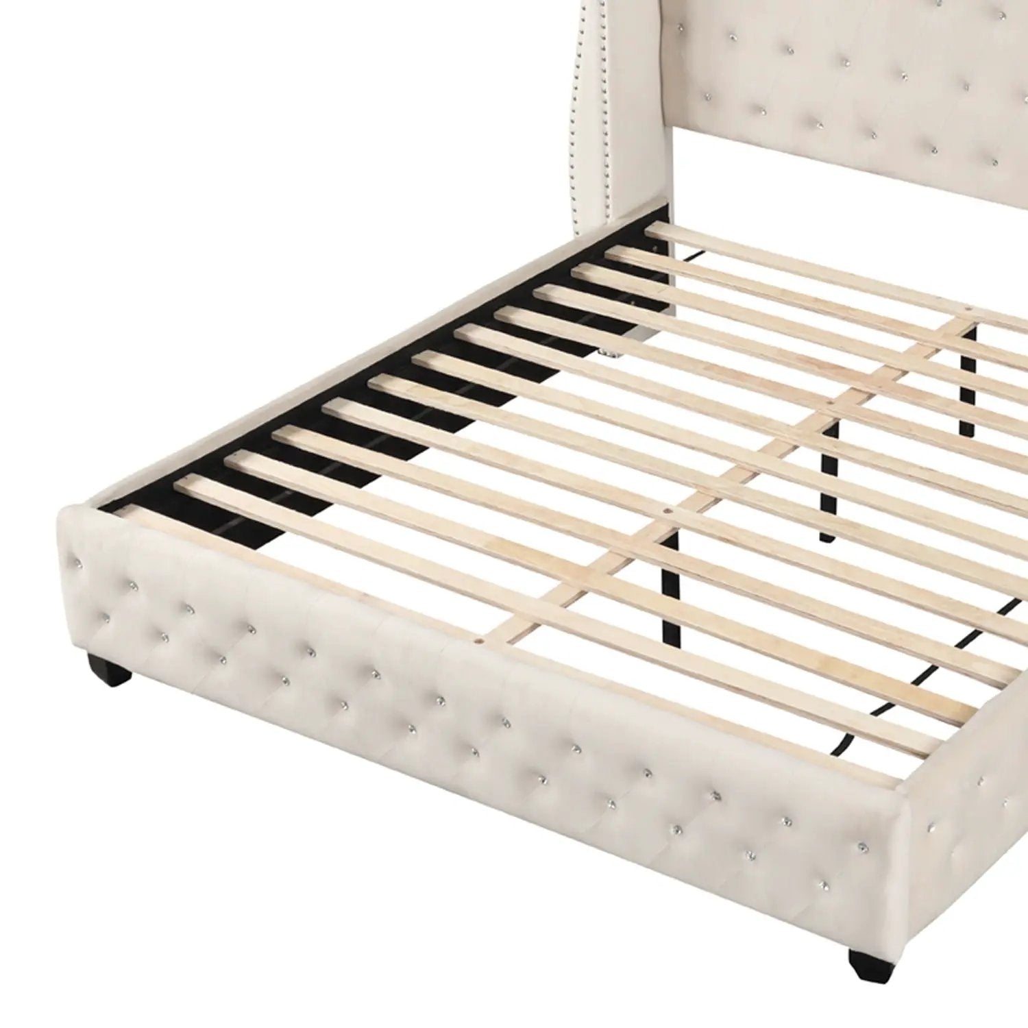 Sophia - Crystal Tufted Upholstered Bed by HouseOfZazla