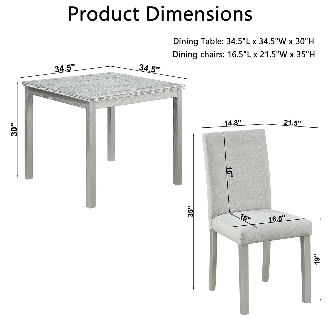 Dining Table Set With Crystal Decoration And Upholstered Chairs by Unique Piece Furniture