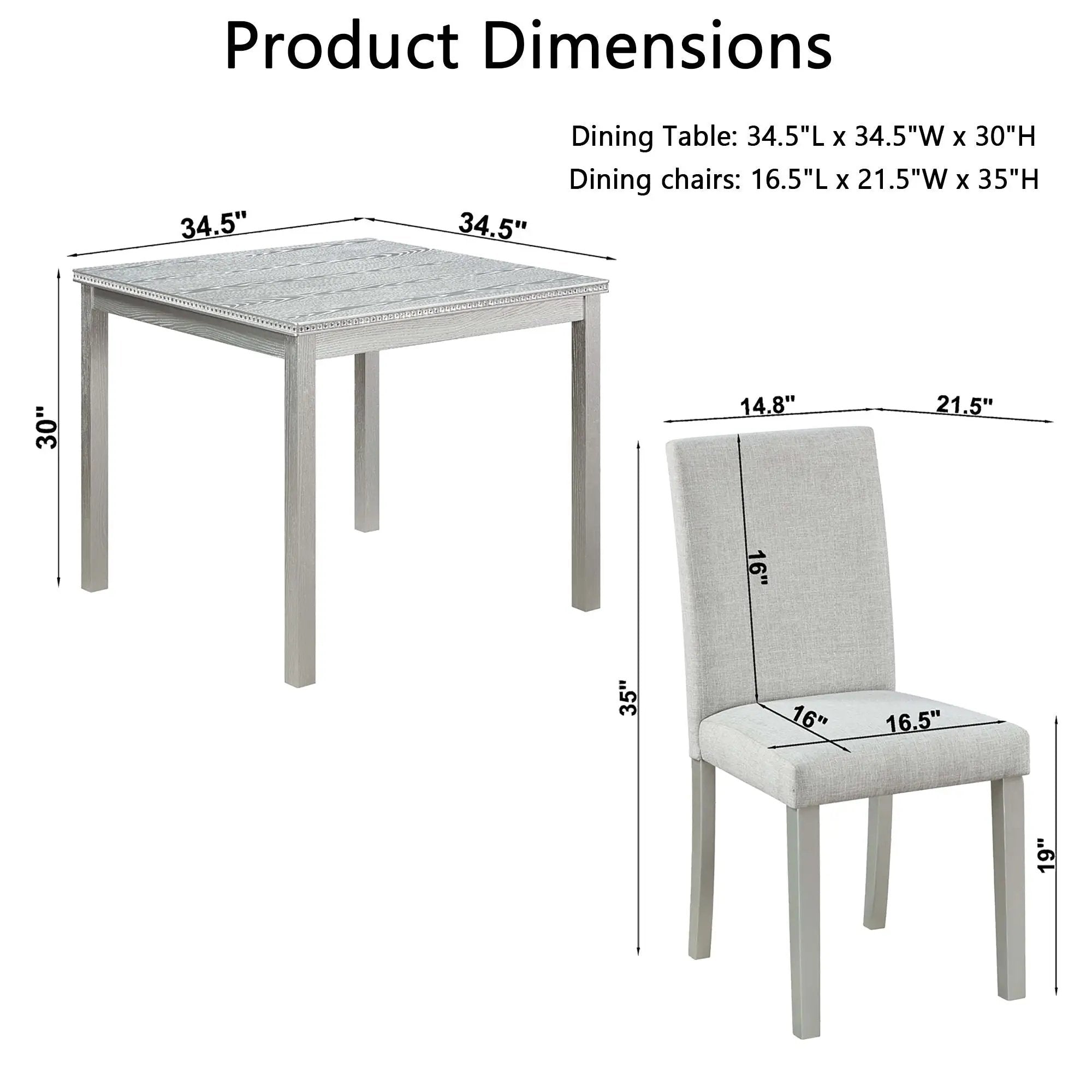 Dining Table Set With Crystal Decoration And Upholstered Chairs by HouseOfZazla