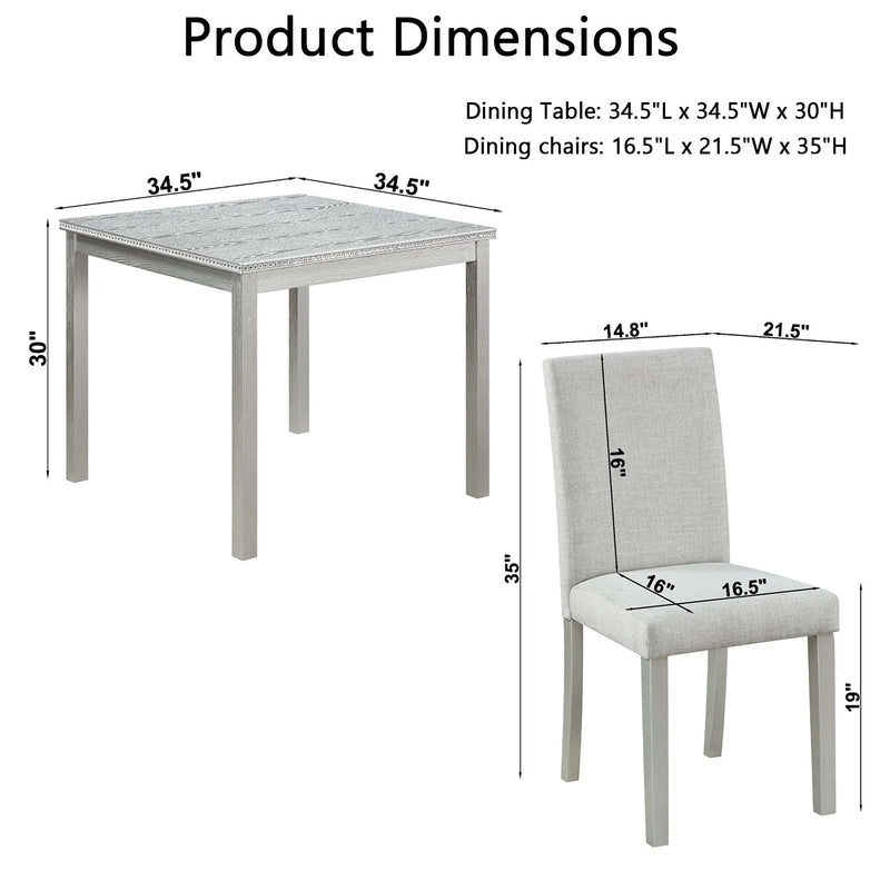 Dining Table Set With Crystal Decoration And Upholstered Chairs by HouseOfZazla