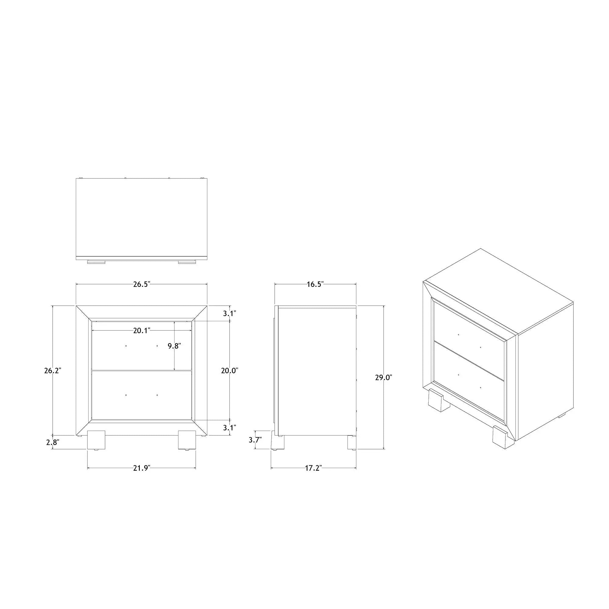 Skye - Marble Nightstand - White by Unique Piece Furniture