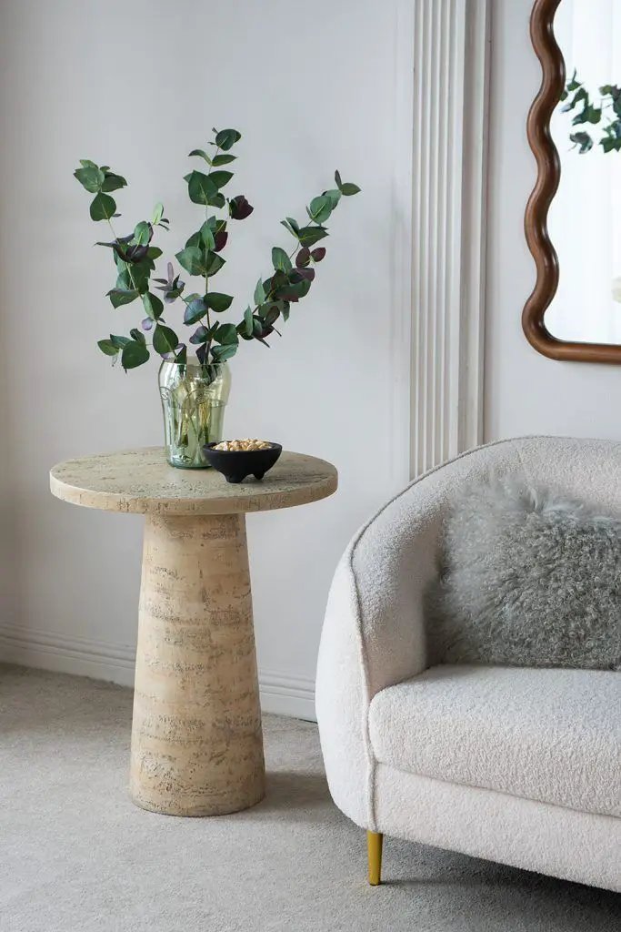 Round Side Table With Pedestal Base by Unique Piece Furniture