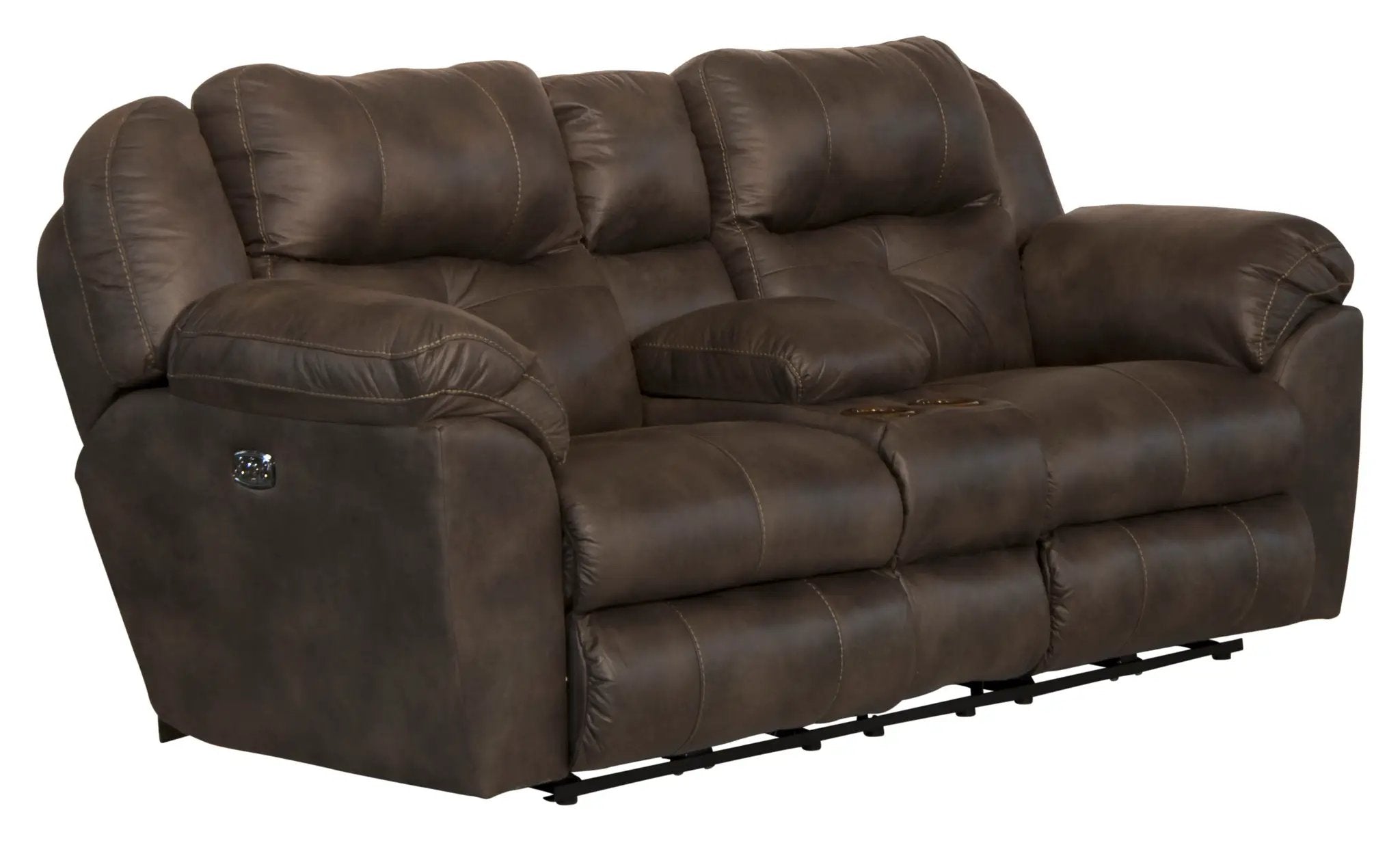 Ferrington - Power Lay Flat Reclining Console Loveseat with Power Adjustable Headrest & Lumbar by Unique Piece Furniture
