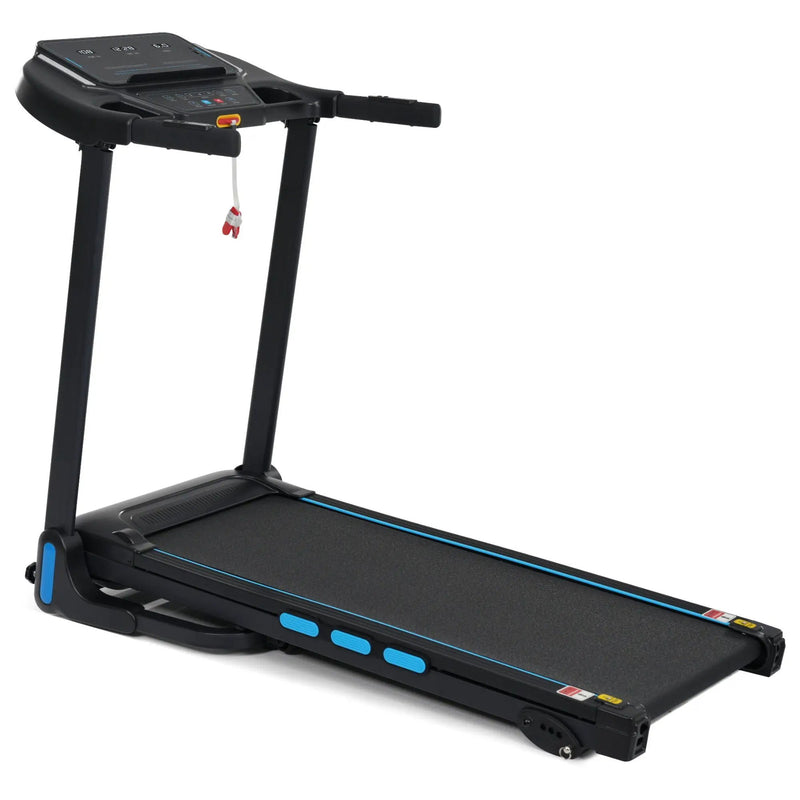 3.5Hp Hydraulic System Auto Foldable Treadmill With Incline, Heart Rate Sensors, Type C & USB Charge, Bluetooth Speaker - Black by HouseOfZazla