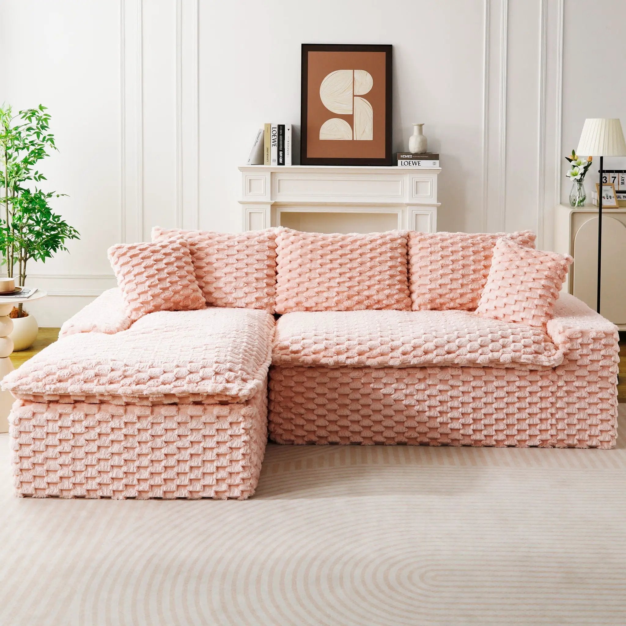 Modular Sofa, Convertible Twin Seat With Chaise Lounge by Unique Piece Furniture