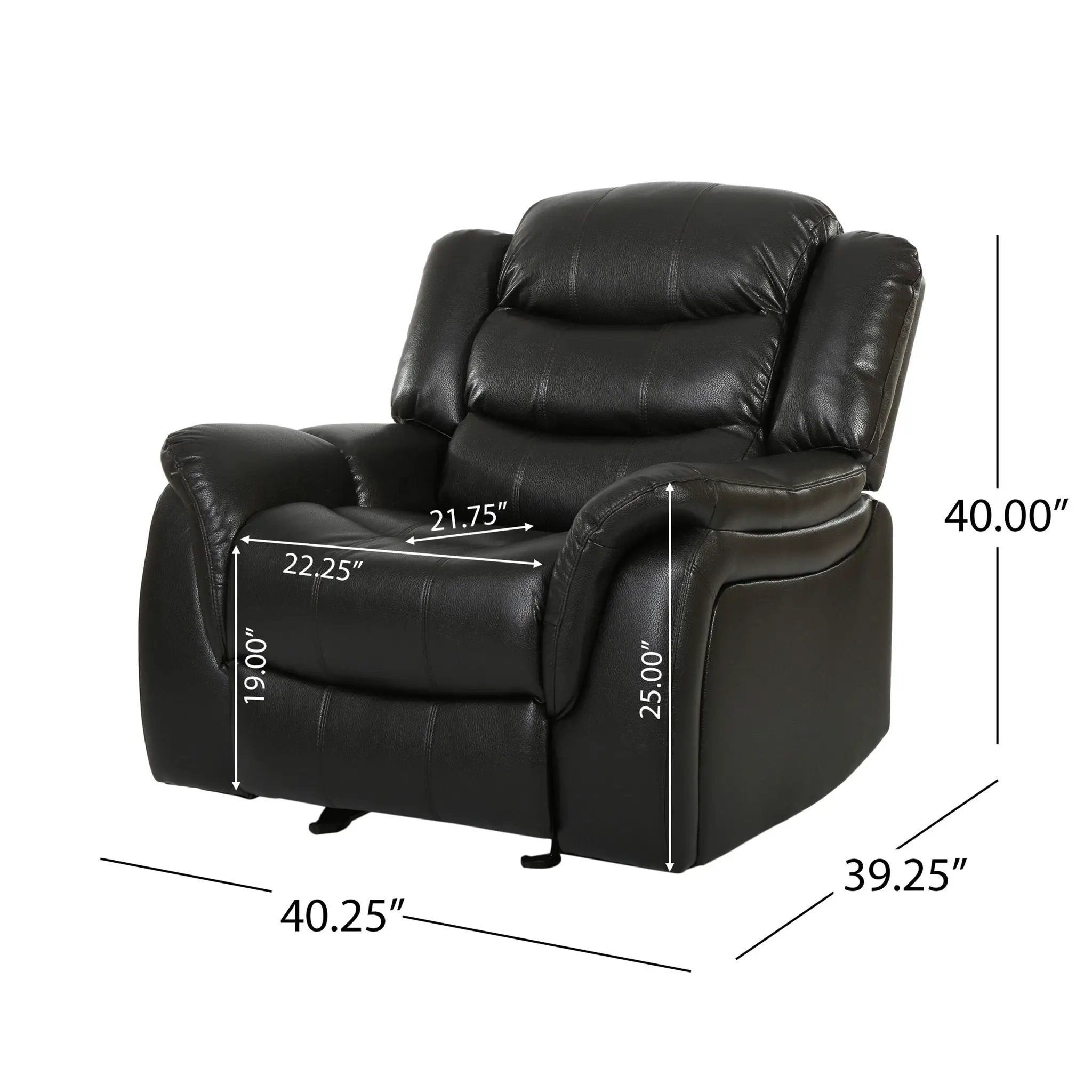 Classic Design Recliner, Upholstery Recliner, Glider Recliner - Black Berry by Unique Piece Furniture