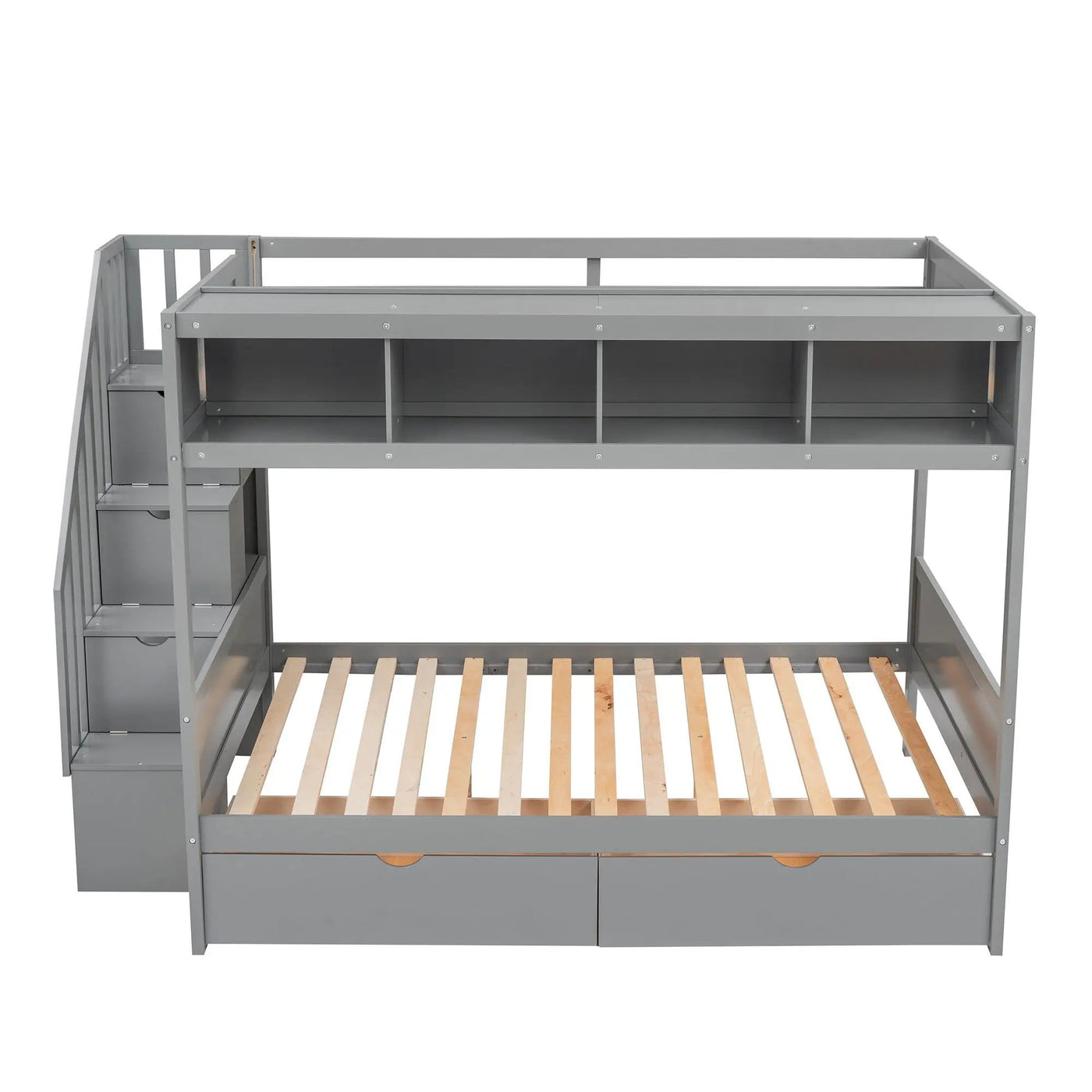Bunk Bed With Shelfs, Storage Staircase And 2 Drawers by Unique Piece Furniture