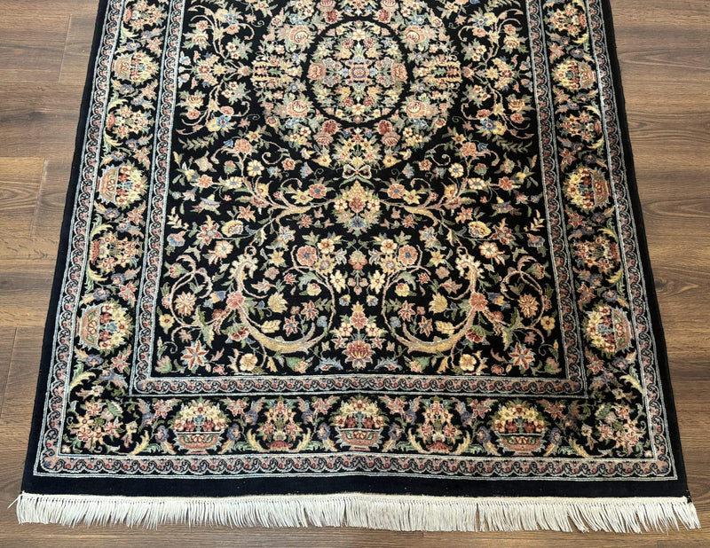 Sino Persian Rug 4x6, Very Fine 260 KPSI, Floral Medallion, Hand Knotted Wool Carpet by Jewel Rugs