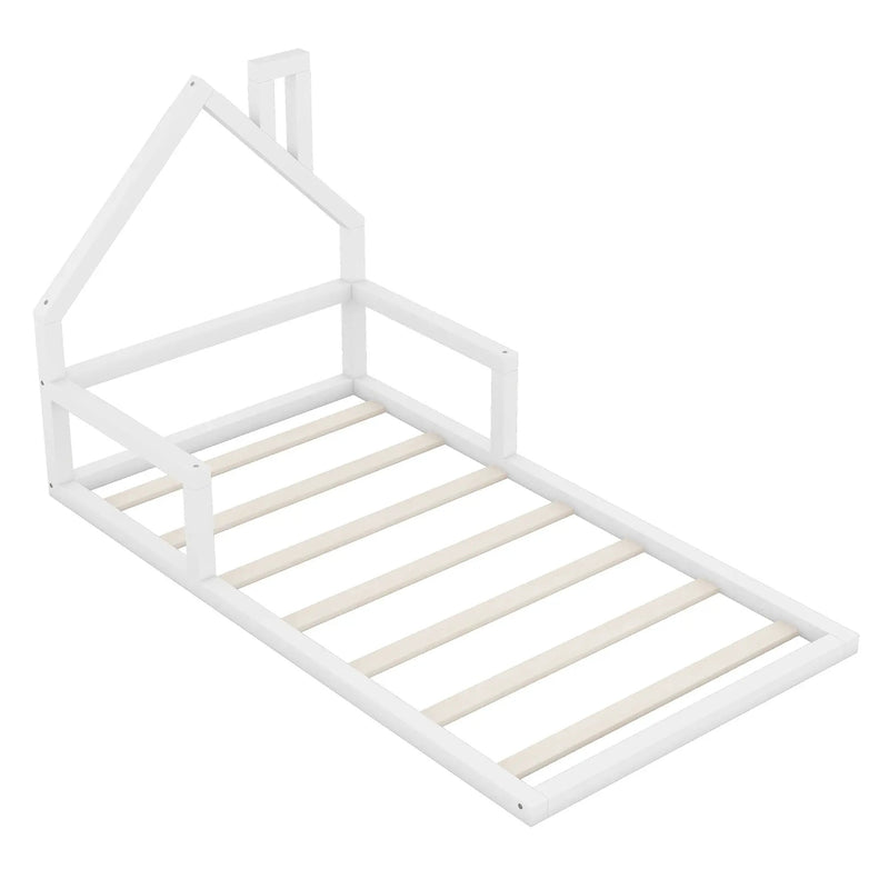 Floor Bed With House Shaped Headboard