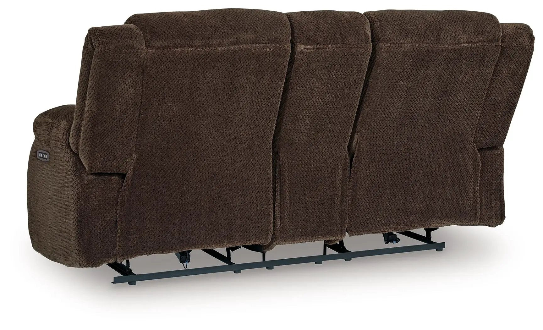 Free Wake - Double Relcining Power Loveseat With Console - Chocolate by Unique Piece Furniture