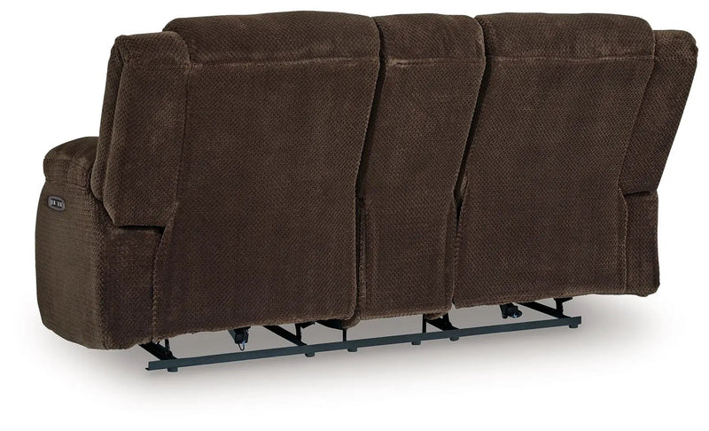 Free Wake - Double Relcining Power Loveseat With Console - Chocolate by Unique Piece Furniture